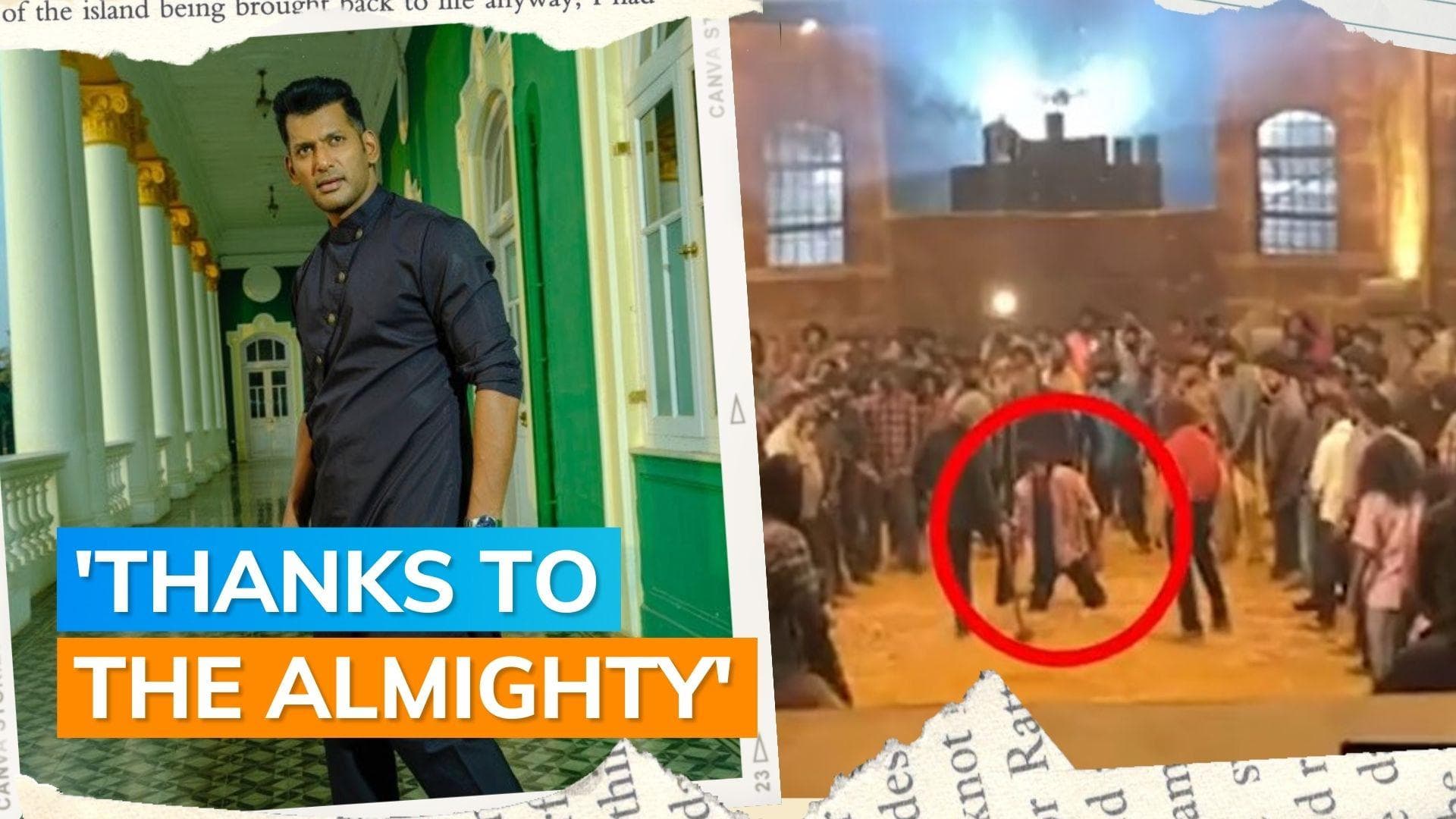 Stunt goes wrong on sets of Vishal’s movie ‘Mark Antony’, actor says ‘missed my life by a few seconds’