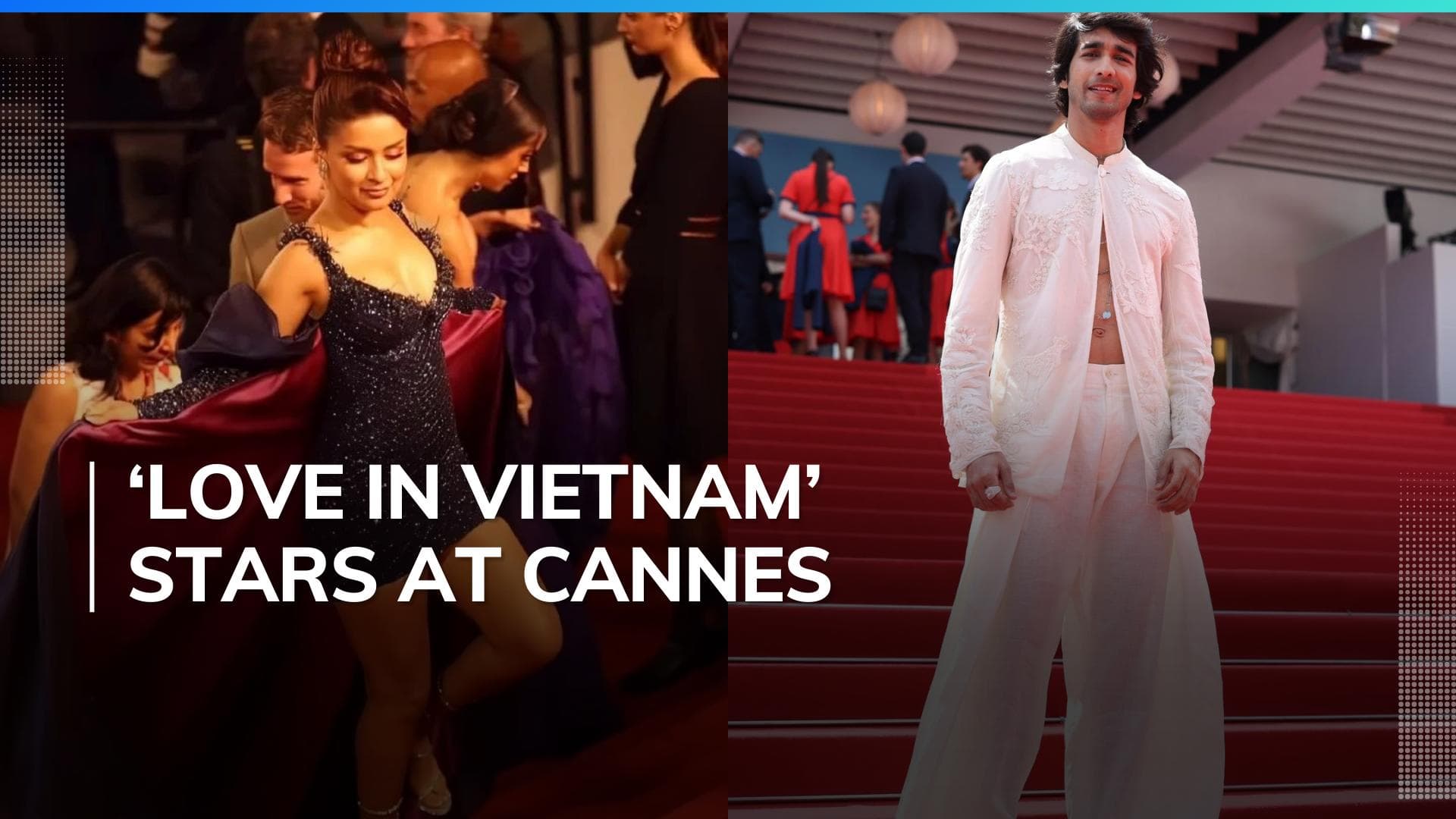 Cannes 2024: Avneet Kaur debuts in shimmery blue gown, Shantanu Maheshwari strikes in Rajasthani attire