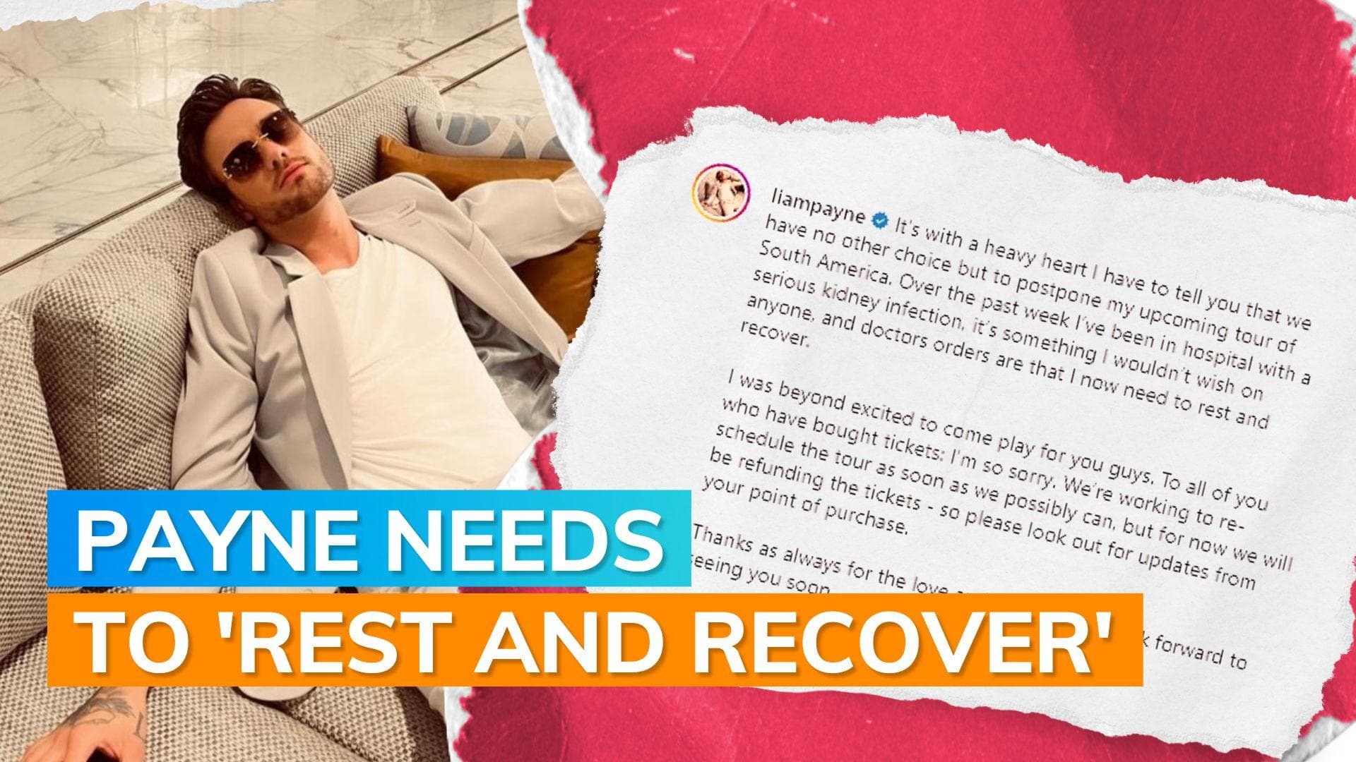 Former One Direction star Liam Payne postpones SA Tour after being hospitalised due to kidney infection