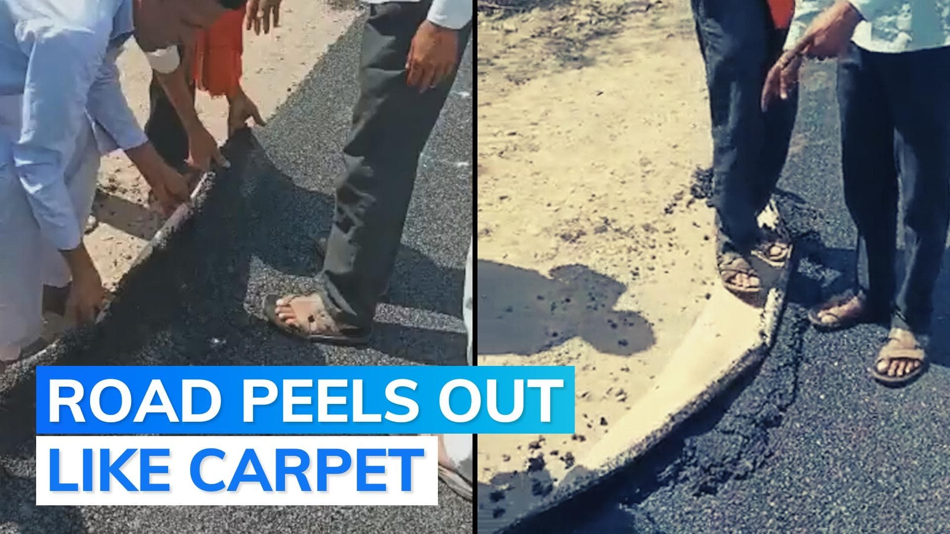 Watch: 'road or carpet?' Locals peel out newly built road in Maharashtra's Jalna district