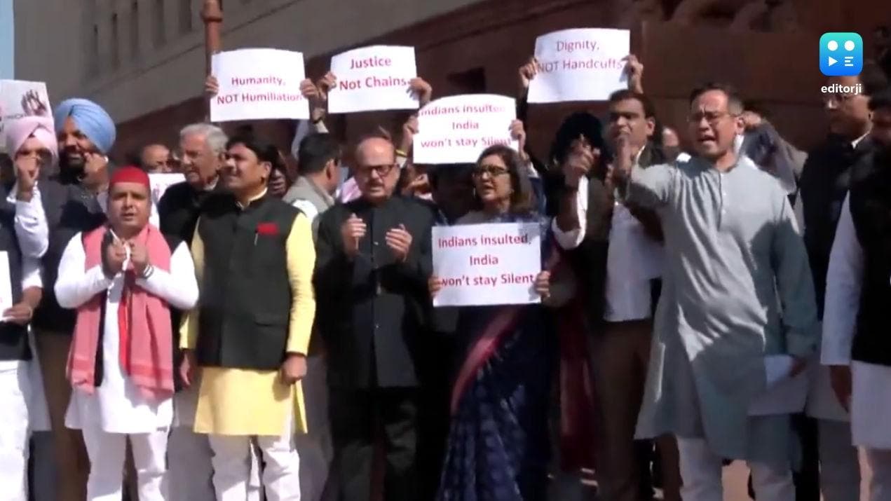 Opposition MPs protest over inhumane deportation of Indian nationals from US