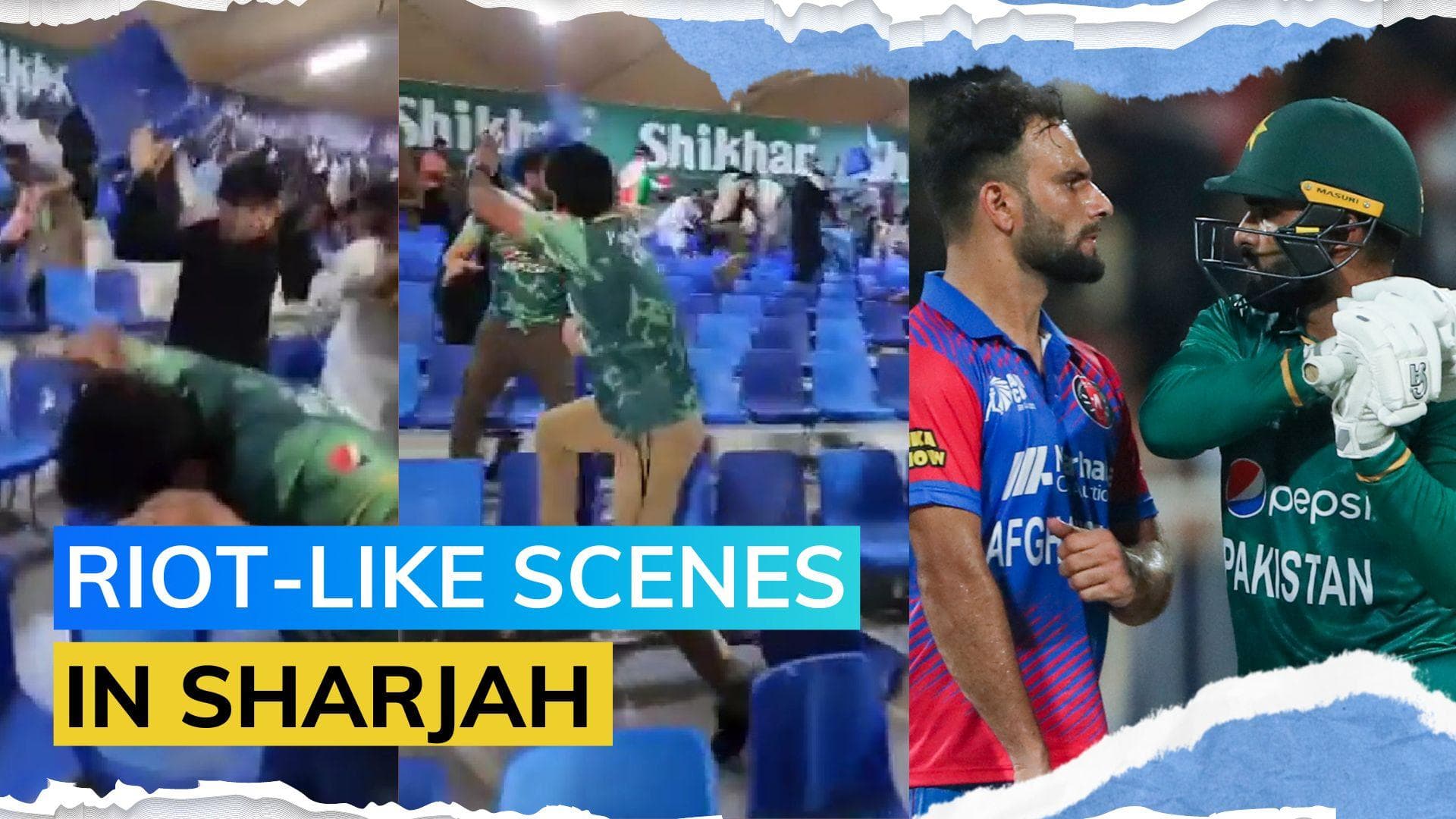 Asia Cup 2022: Watch! Ugly fight between Afghanistan & Pakistan fans, throw chairs at each other