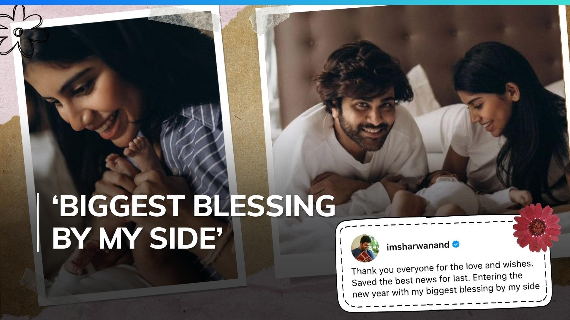 Telugu actor Sharwanand shares picture with baby daughter, reveals her name