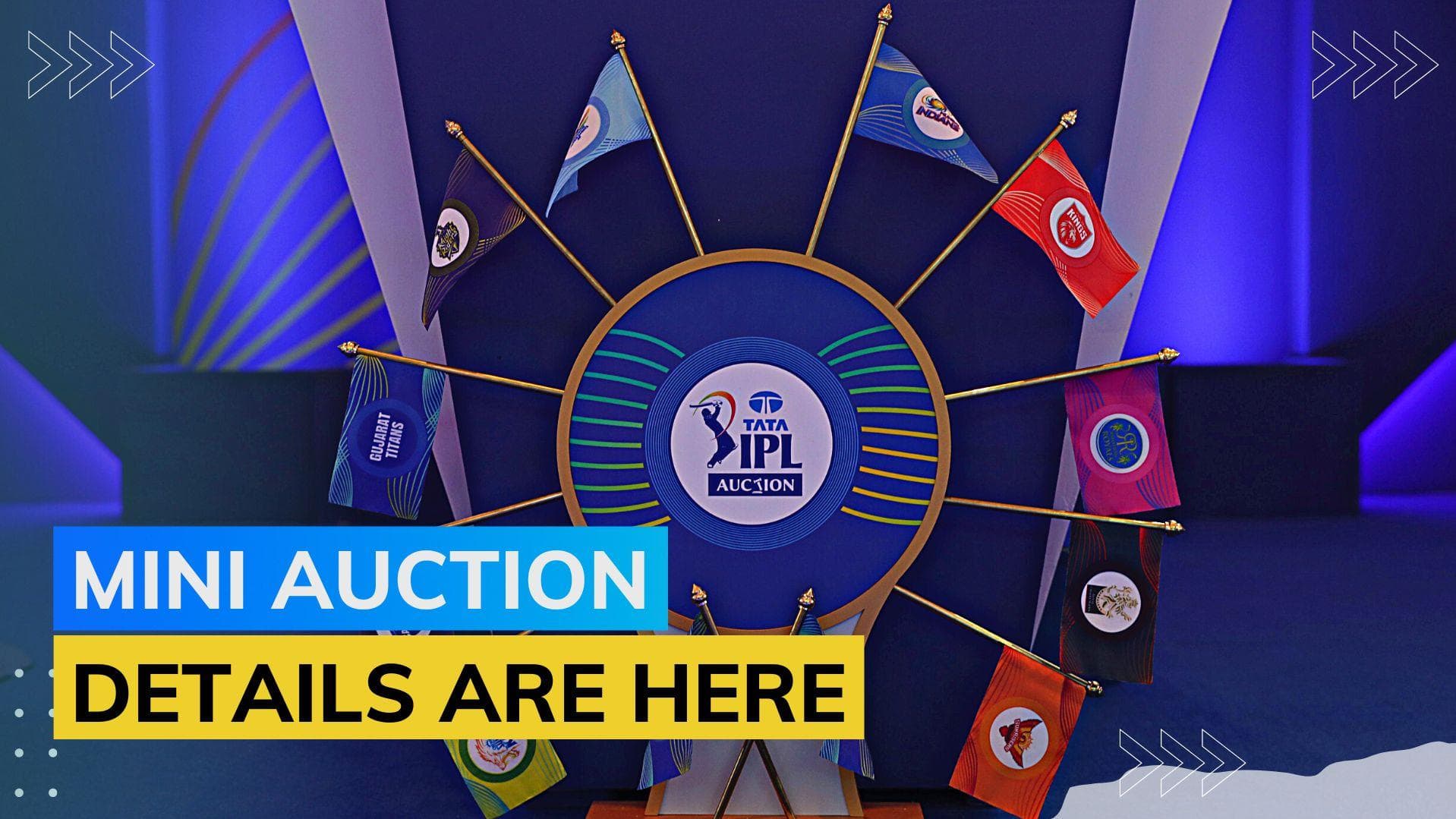 IPL 2023 mini auction on December 23 in Kochi