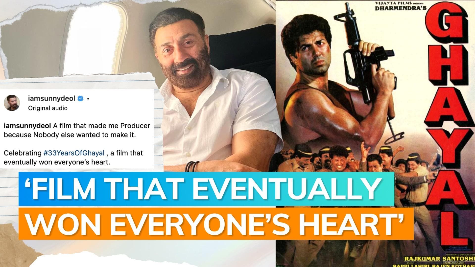 ‘Ghayal’ clocks 33 years: Sunny Deol recalls his journey as producer
