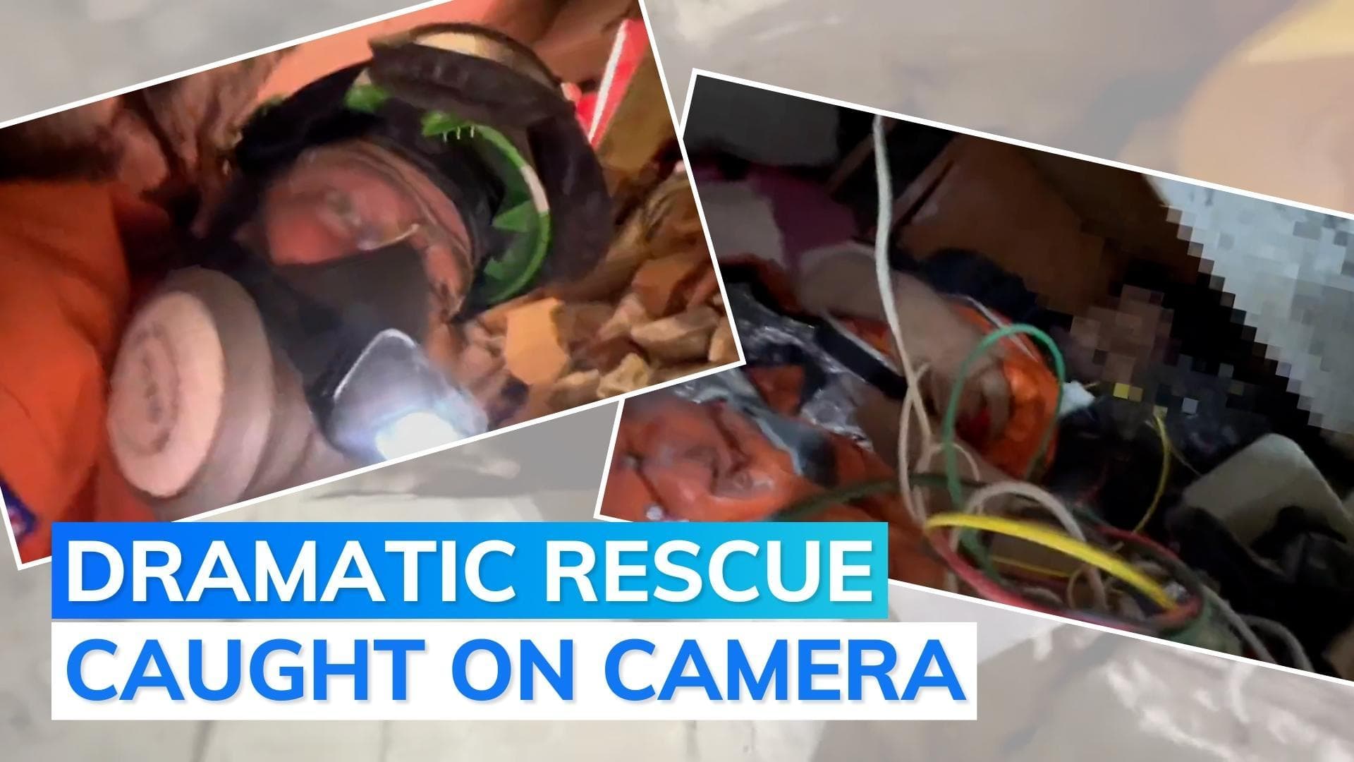 Turkey: rescuer crawls in tunnel dug through rubble, saves man pinned under debris in Hatay