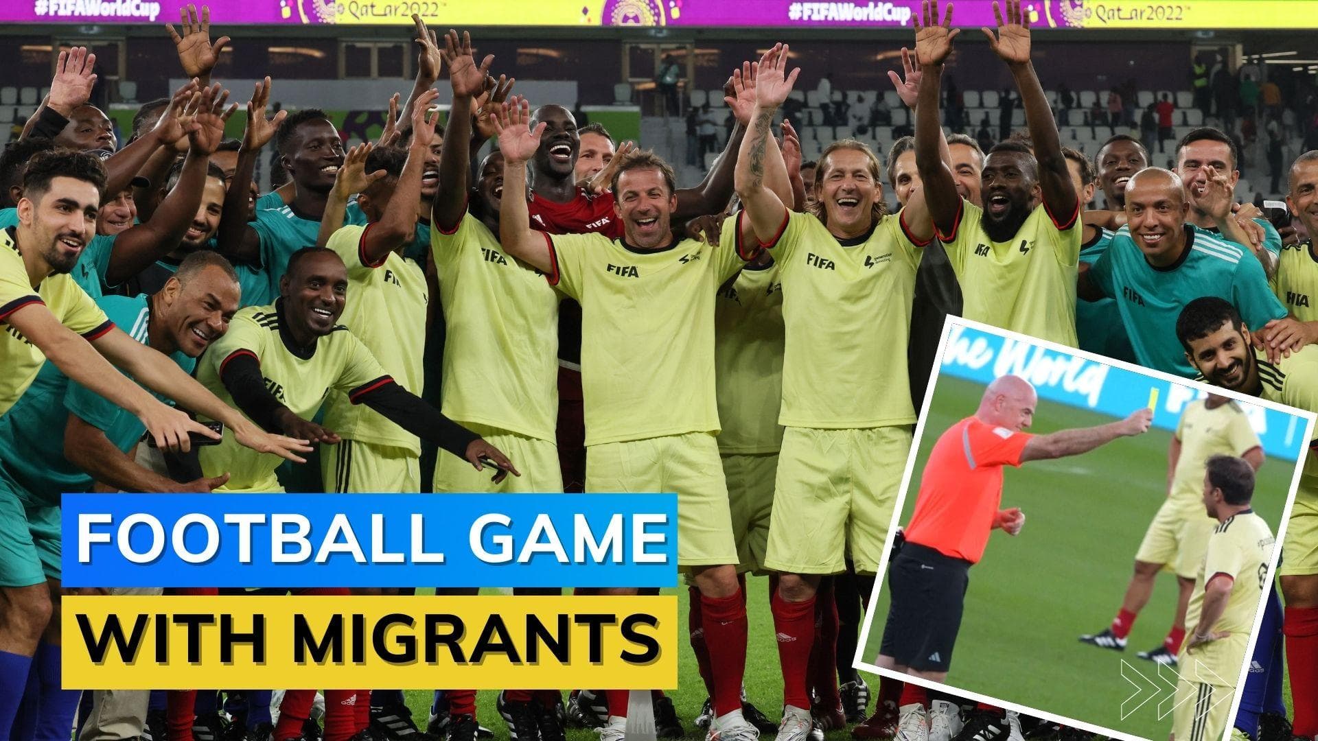 Football legends play friendly game with workers in Qatar ahead of World Cup semis