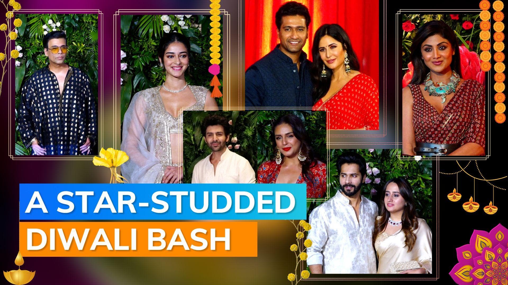 Diwali 2022: Katrina-Vicky,Varun-Natasha, make glamorous appearance at Kriti Sanon, Ramesh Taurani's bash