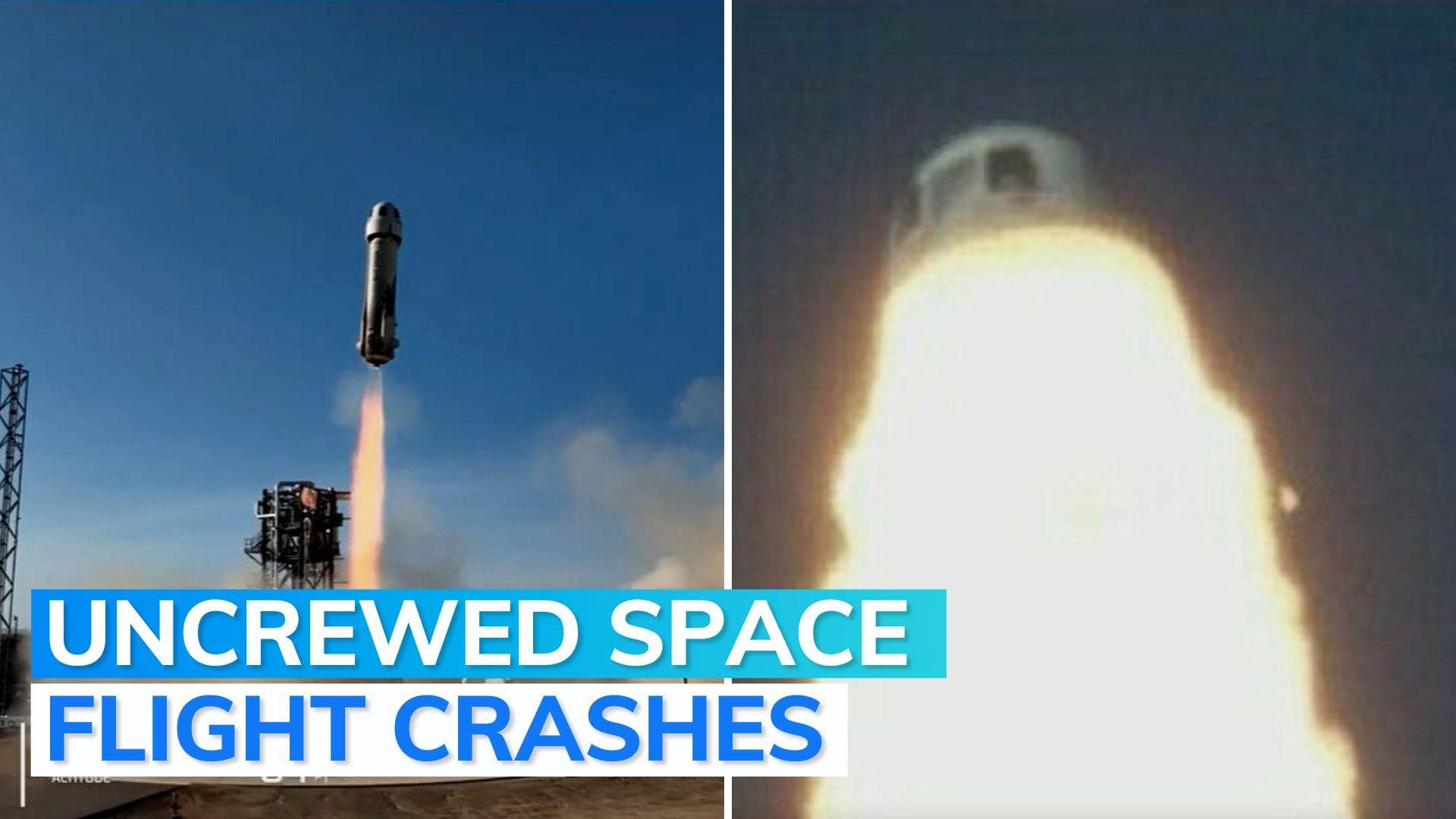 WATCH: Uncrewed Blue Origin rocket crashes, capsule recovered