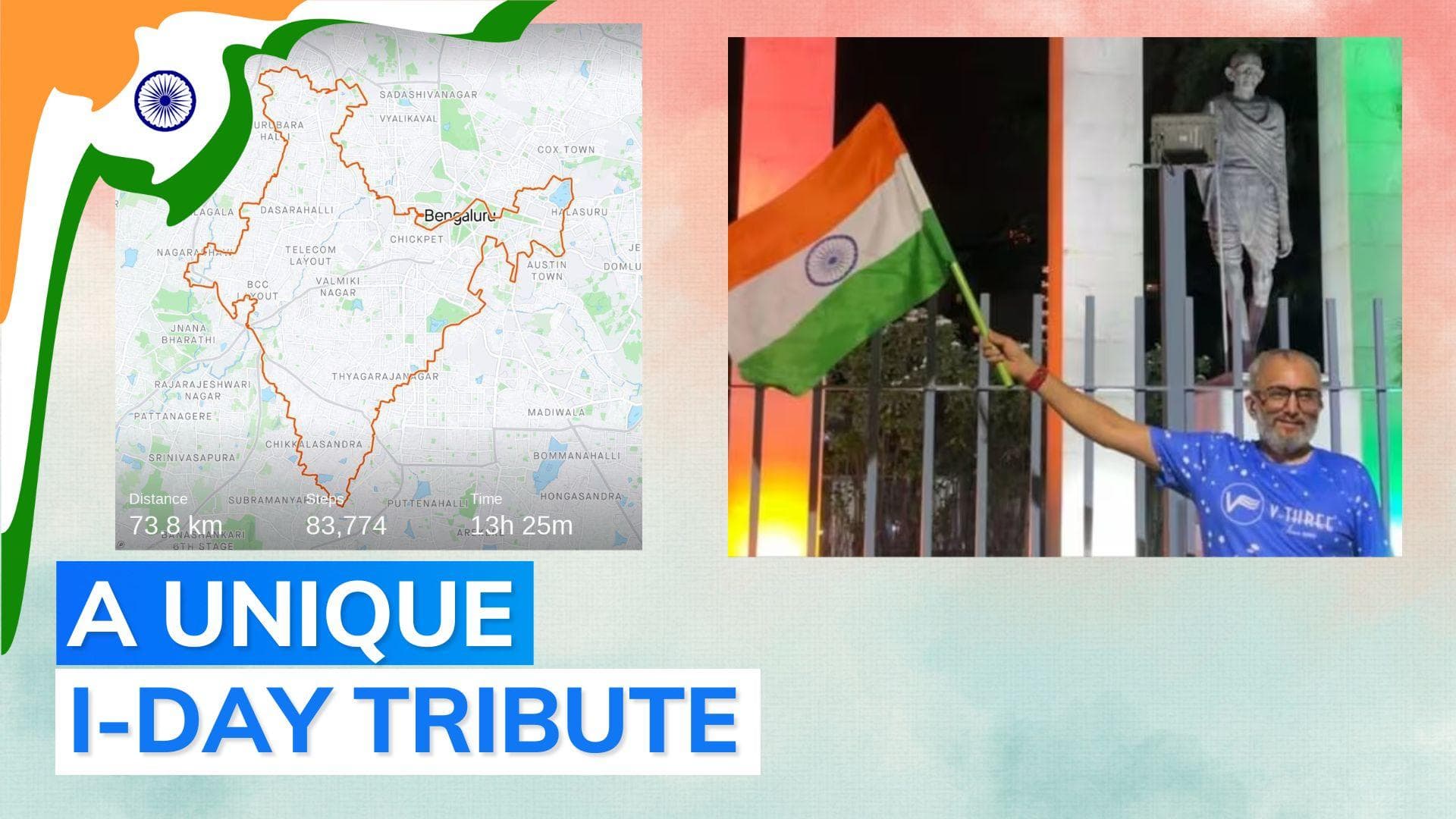 Bengaluru man walks 73 kilometers to trace Indian map on GPS