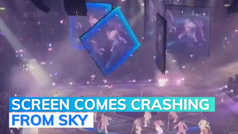 Video: performers wounded as giant screen falls on stage during concert