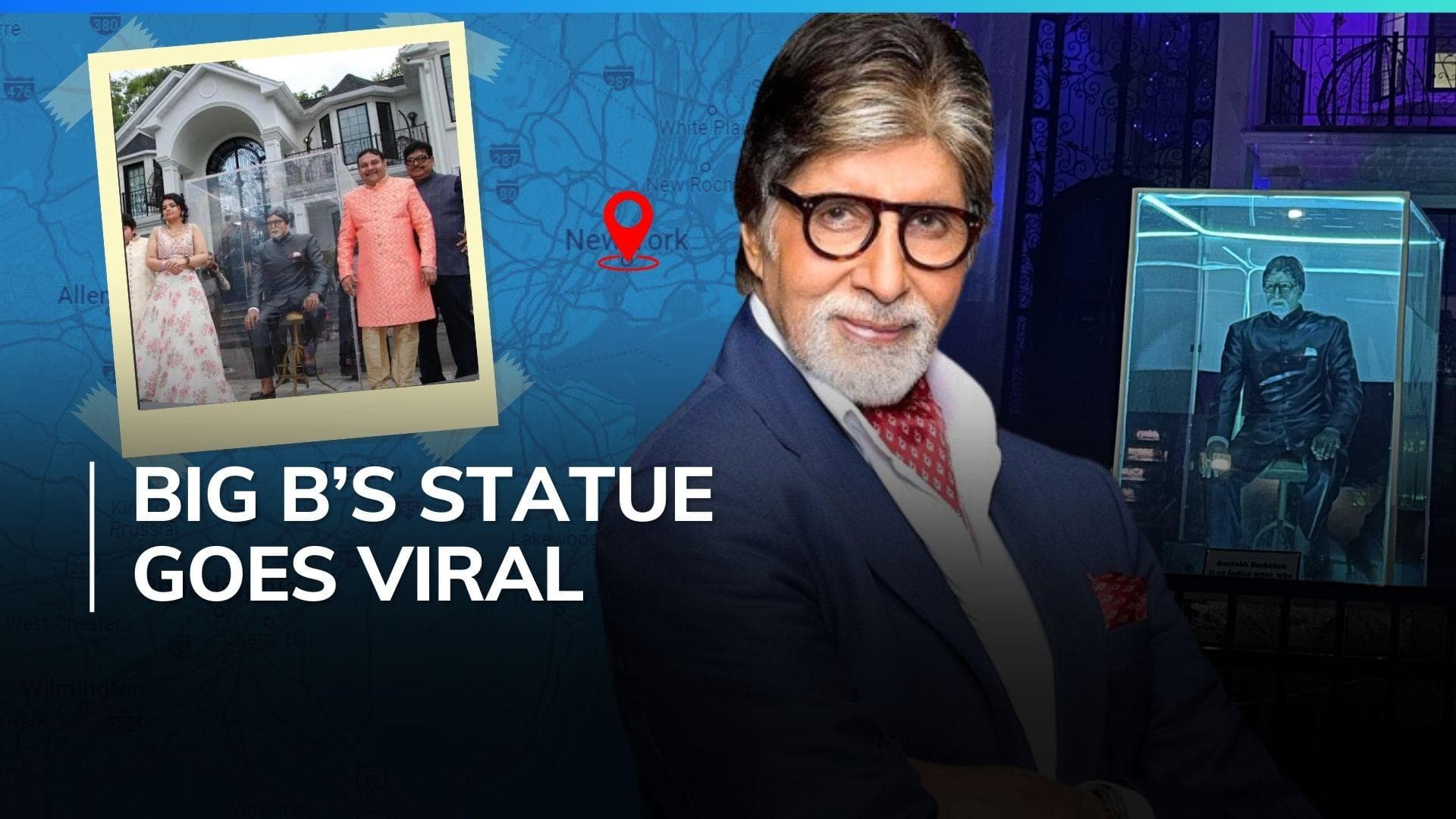 Amitabh Bachchan's life-size statue in New Jersey is a tourist attraction on Google Maps 