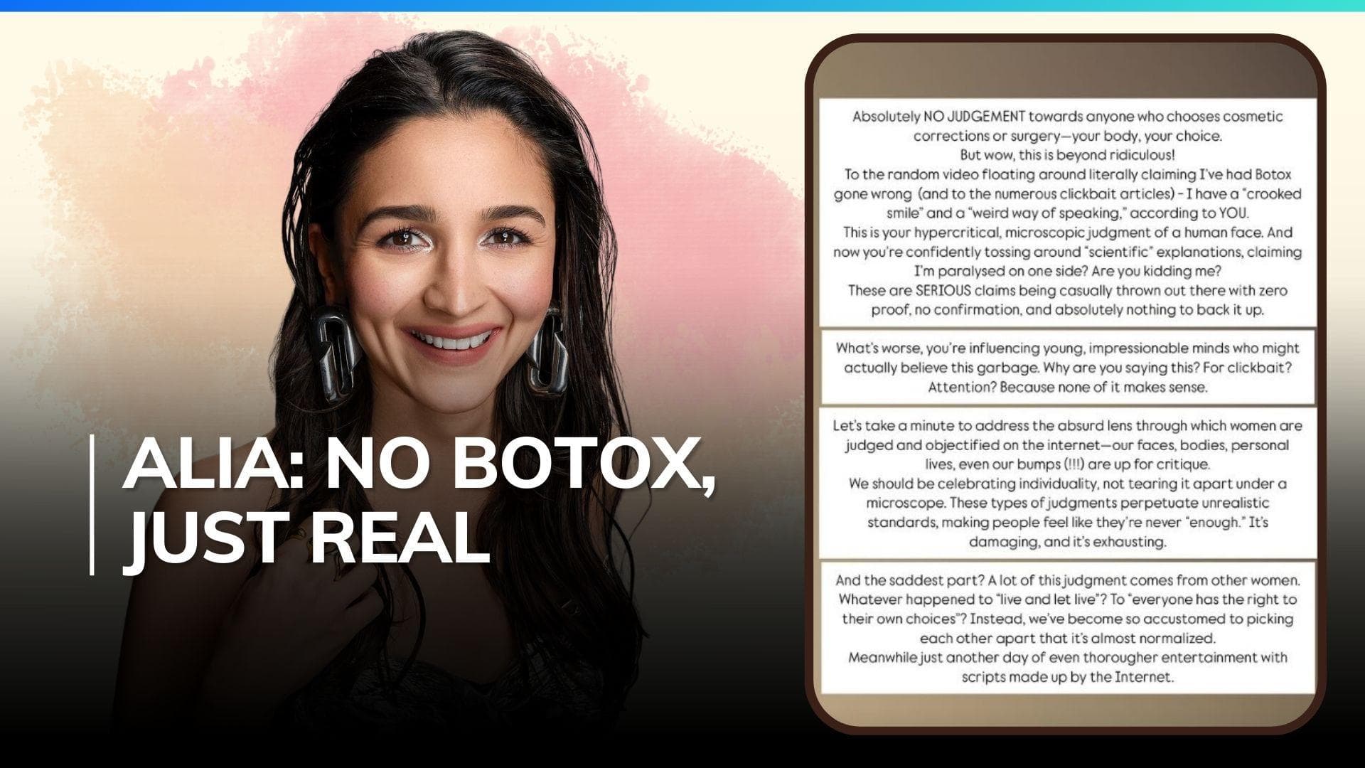 Alia Bhatt Responds to Botox Rumours,  Calls Out Unrealistic Beauty Standards, read to know more