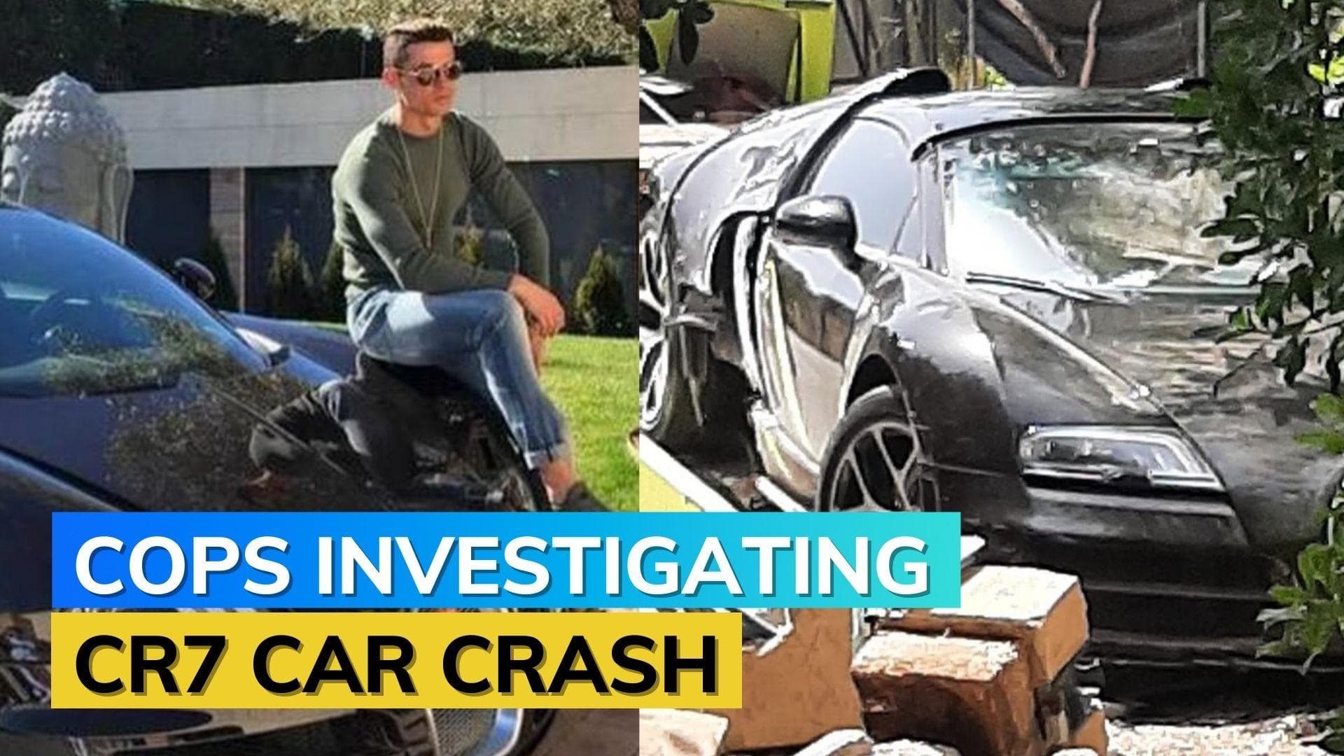 Cristiano Ronaldo’s £1.7m Bugatti crashes while star footballer's on vacation