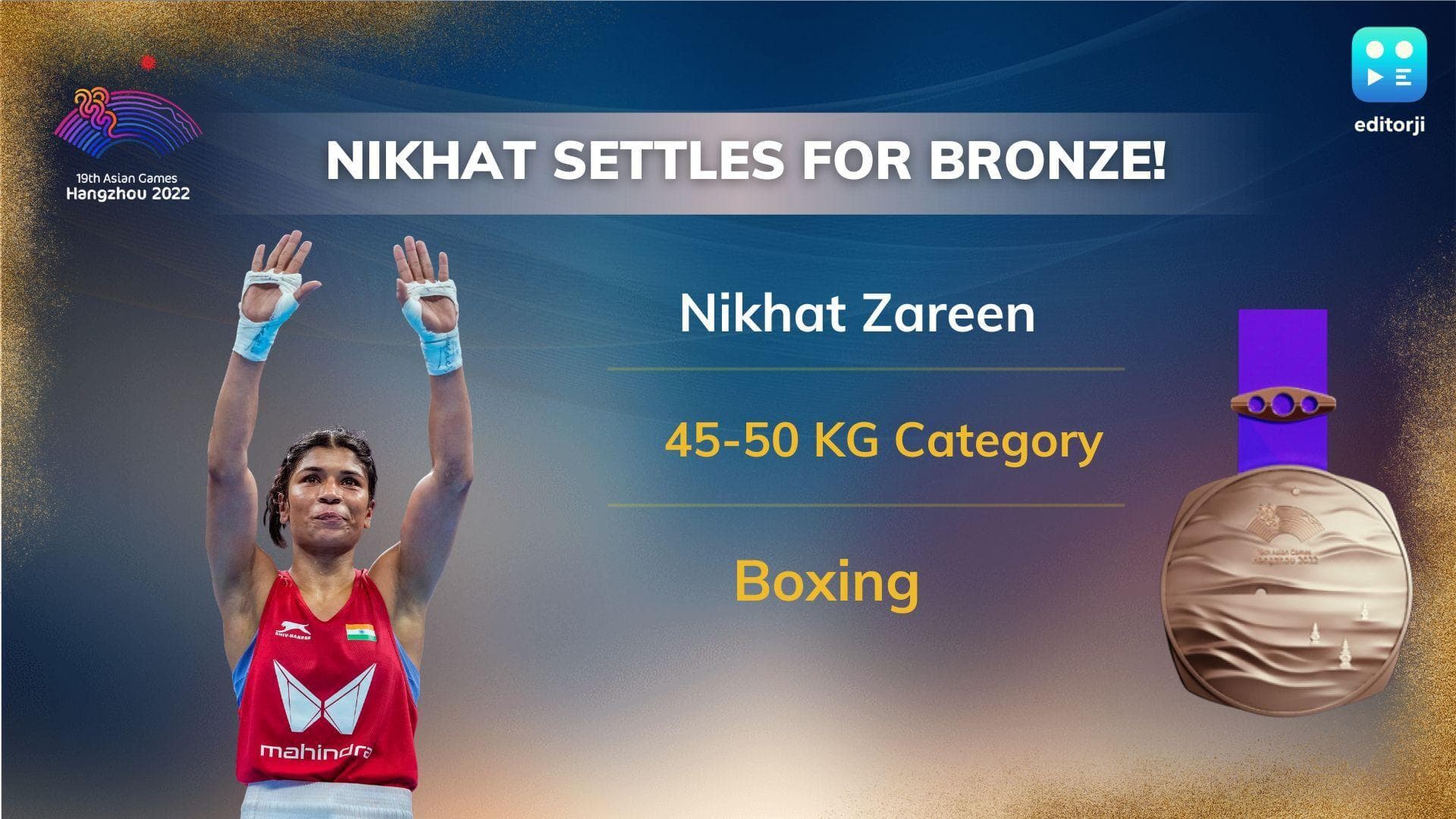 Asian Games 2023: सेमीफाइनल मुकाबले में हारीं Nikhat Zareen, कांस्य पदक से करना पड़ा संतोष 