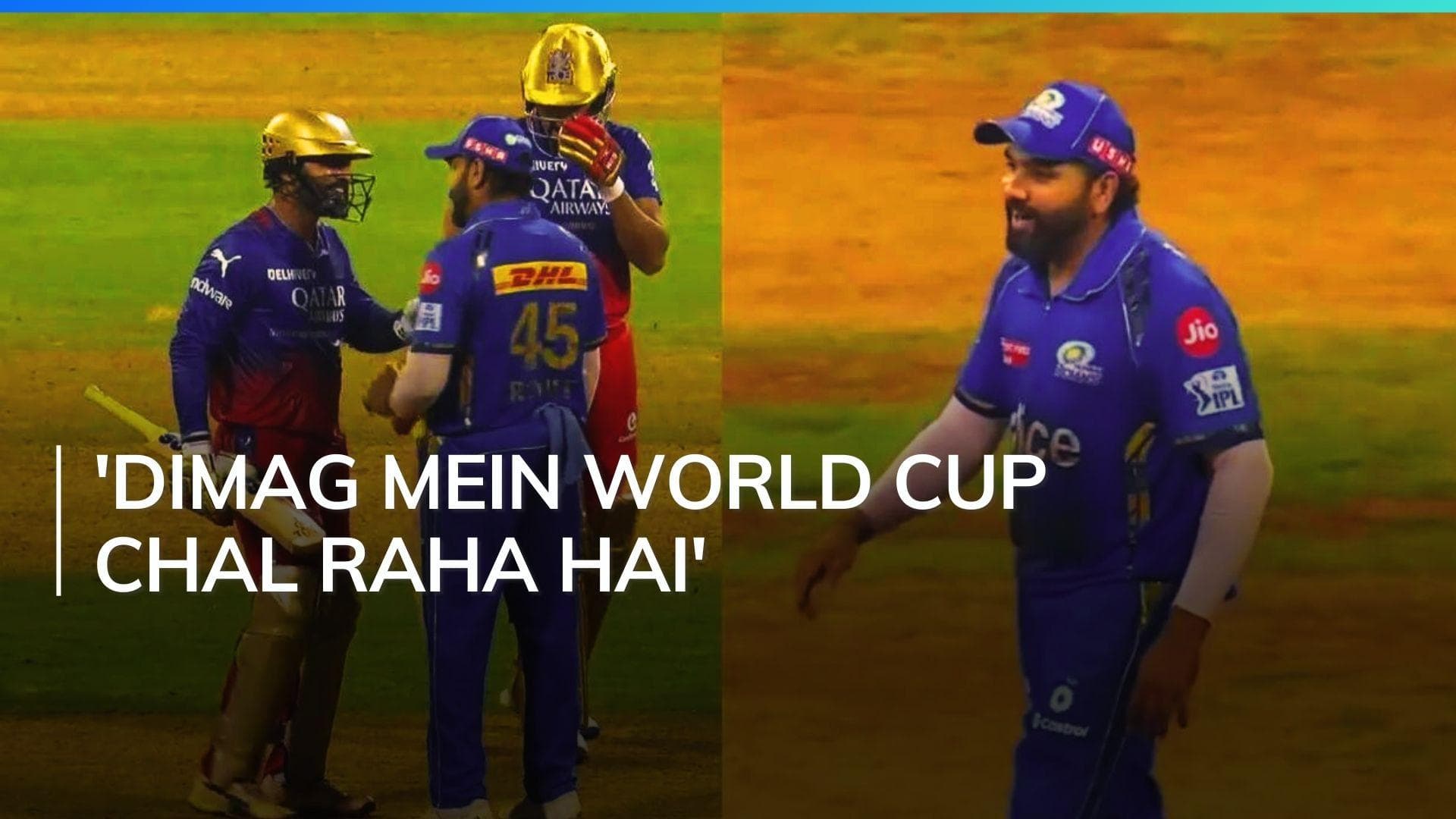 Watch: Rohit Sharma's banter with Dinesh Karthik, teases RCB star about World Cup selection