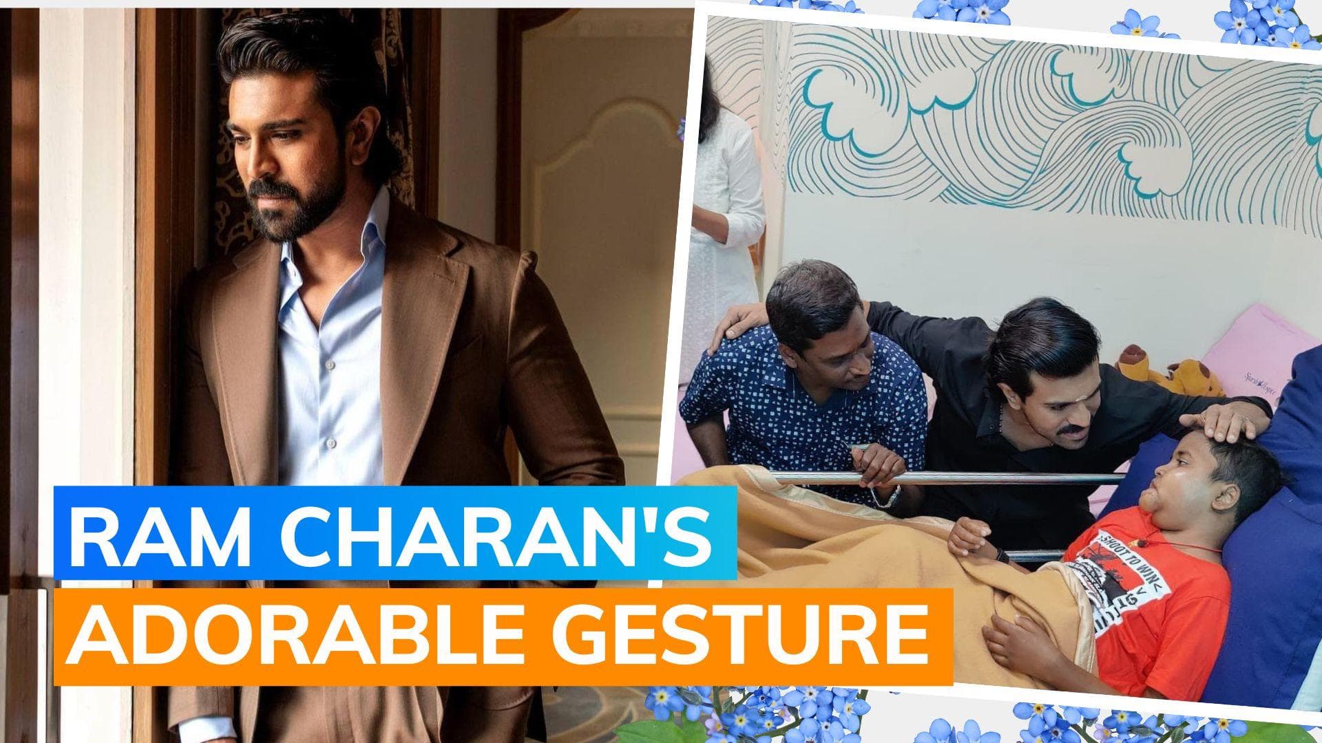 Ram Charan meets nine-year-old fan ailing from cancer in hospital; fans hail him