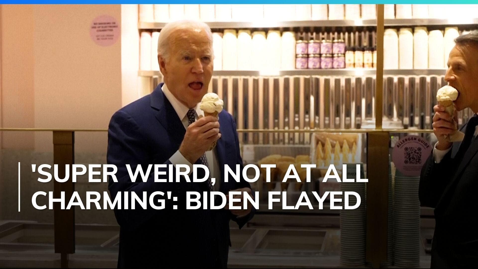 Biden slammed as he relished ice-cream while answering questions on Gaza 