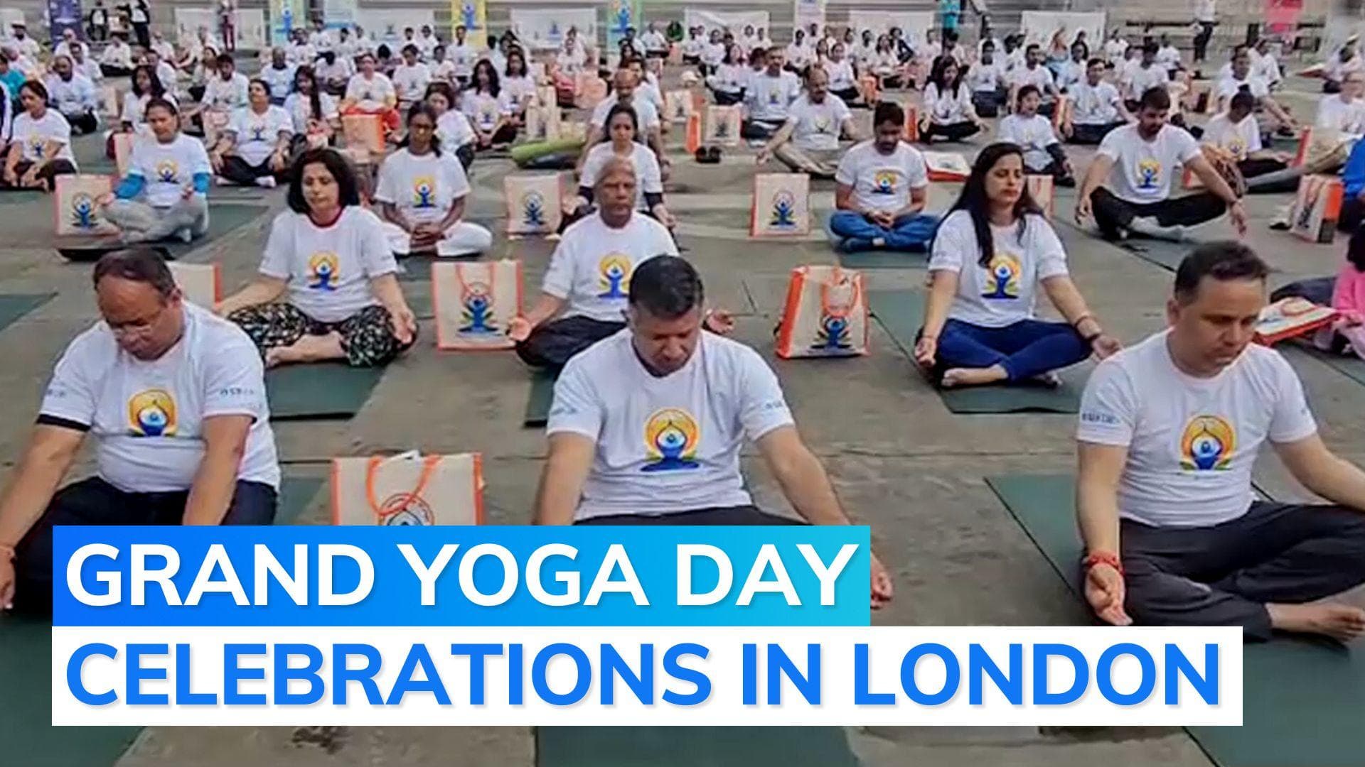 International Yoga Day: Indian diaspora performs yoga at London's Trafalgar Square