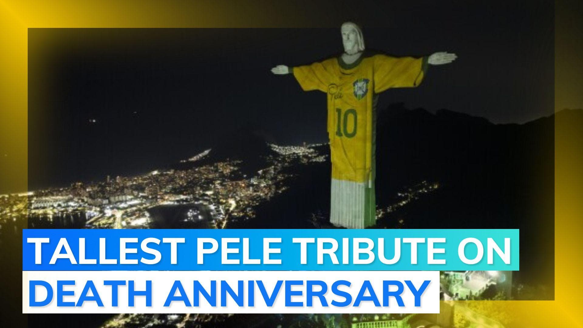 Christ the Redeemer statue dons Pelé jersey as Rio marks one year since soccer legend's death