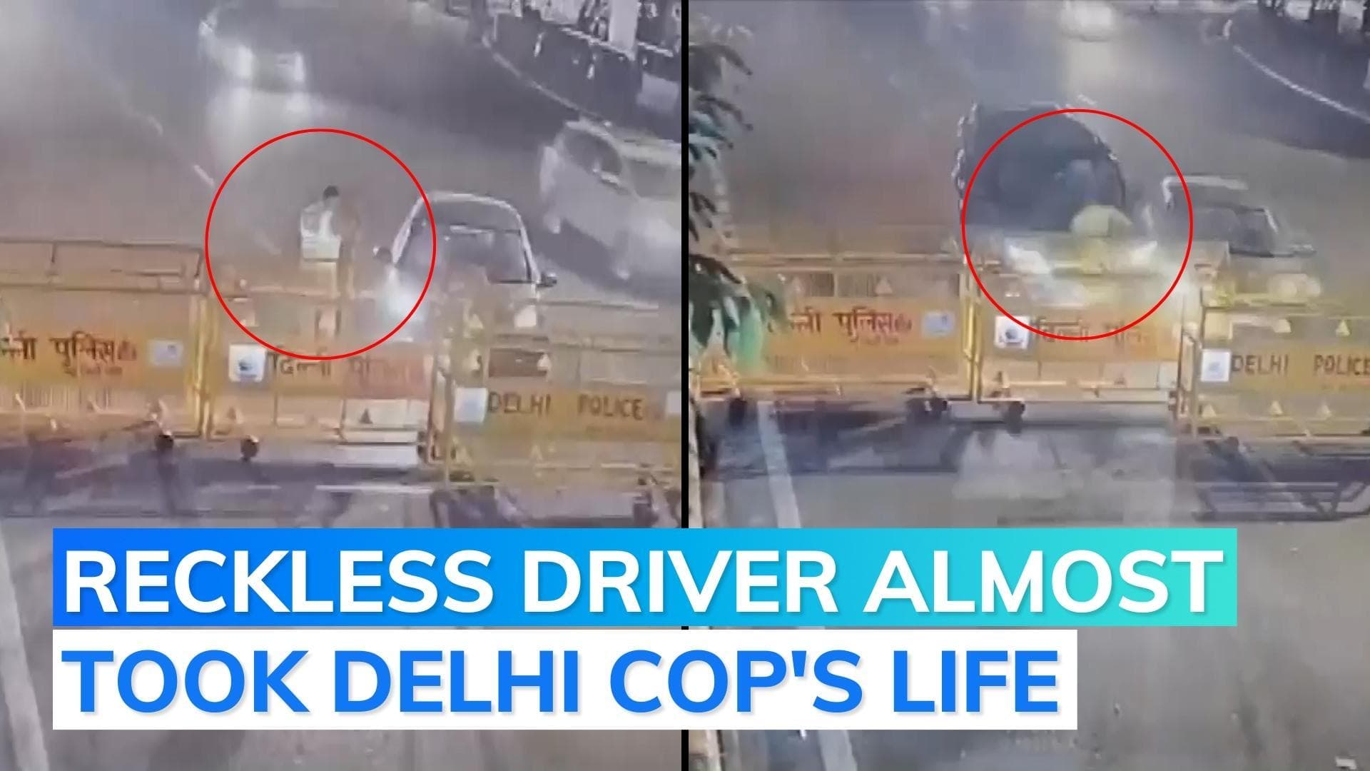 On cam: SUV rams into Delhi constable during checking in Connaught Place