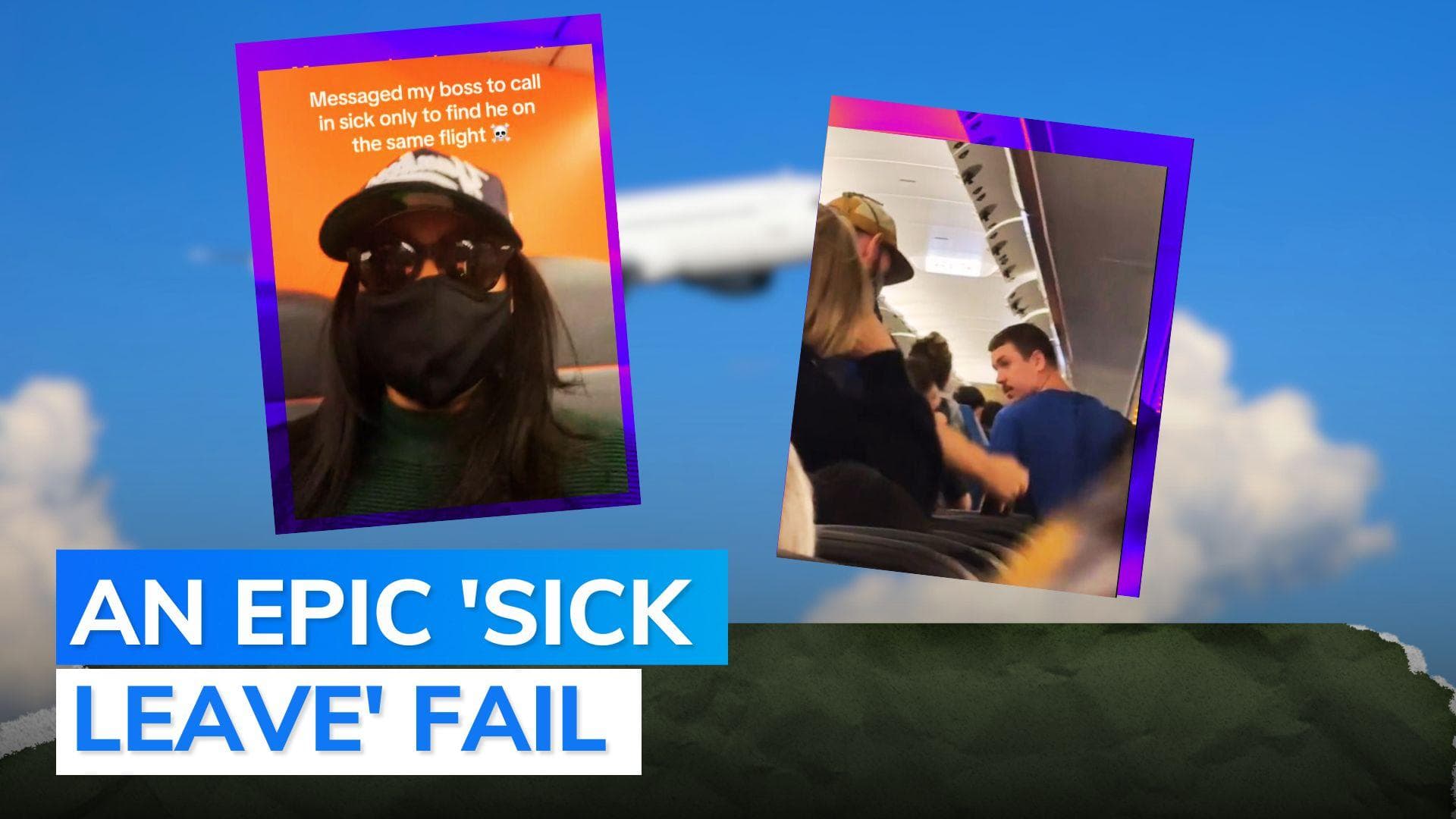 Woman takes flight after calling in sick, finds boss on same plane