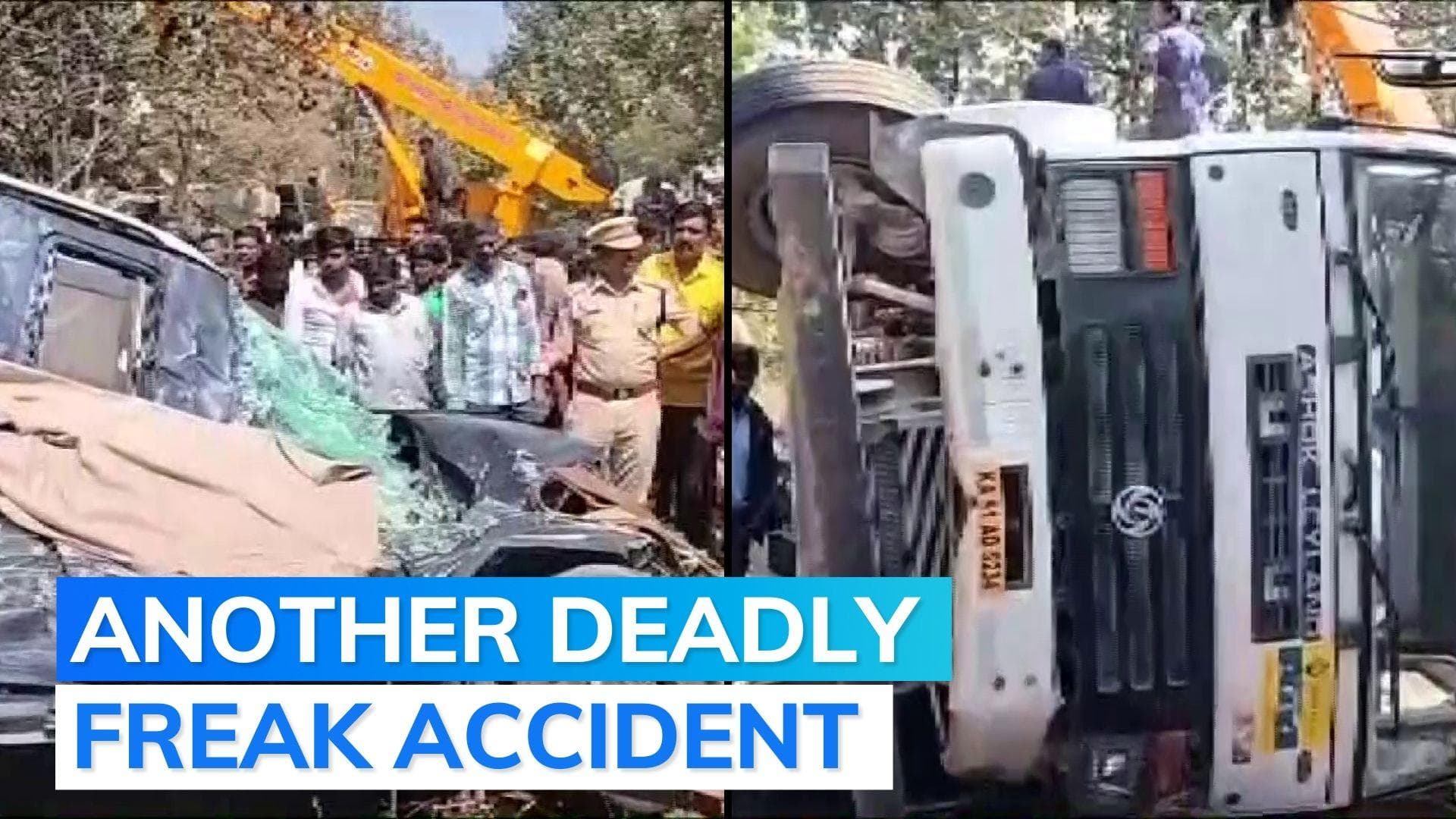 Bengaluru: concrete-mixing truck falls on car, kills woman and daughter, days after Metro pillar collapse