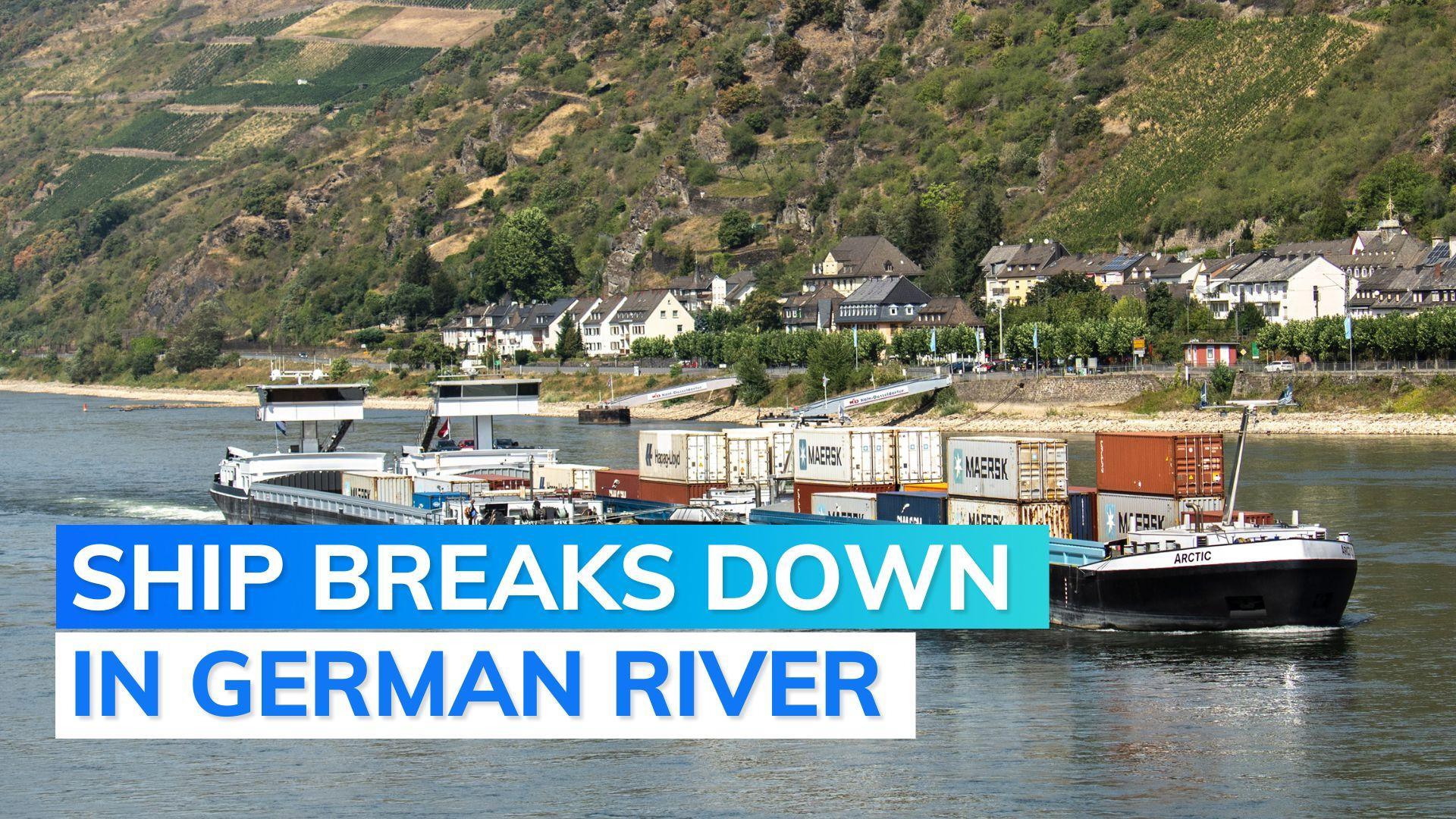 Germany: damaged cargo ship blocks traffic at drought-hit Rhine
