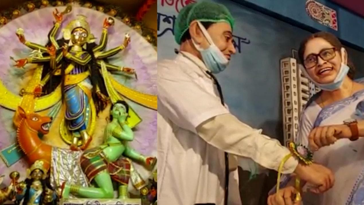 Malda theme puja: সম্প্রীতির বার্তা দিচ্ছে দিলীপ স্মৃতি সংঘ, এবারে তাঁদের থিম রাখি উৎসব