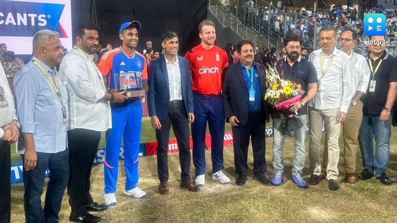 Rishi Sunak attends India vs England T20I in Mumbai