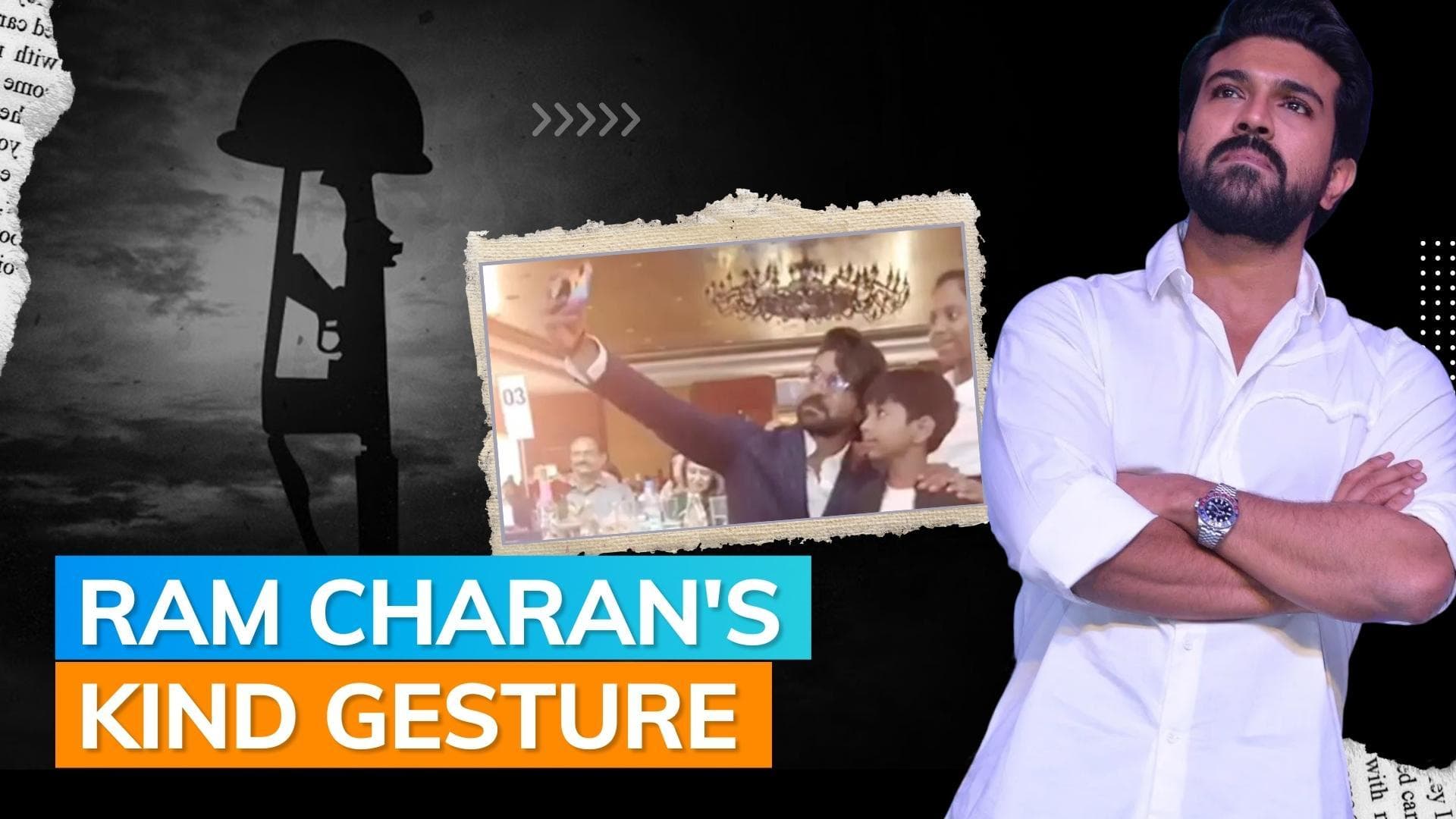 Ram Charan clicks selfies with kids of Galwan martyr, netizens call him a 'true legend'