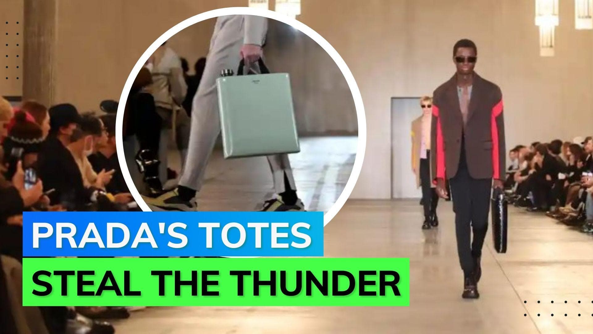 Models walk with water bottles in Prada totes; fashion world can't get enough of it