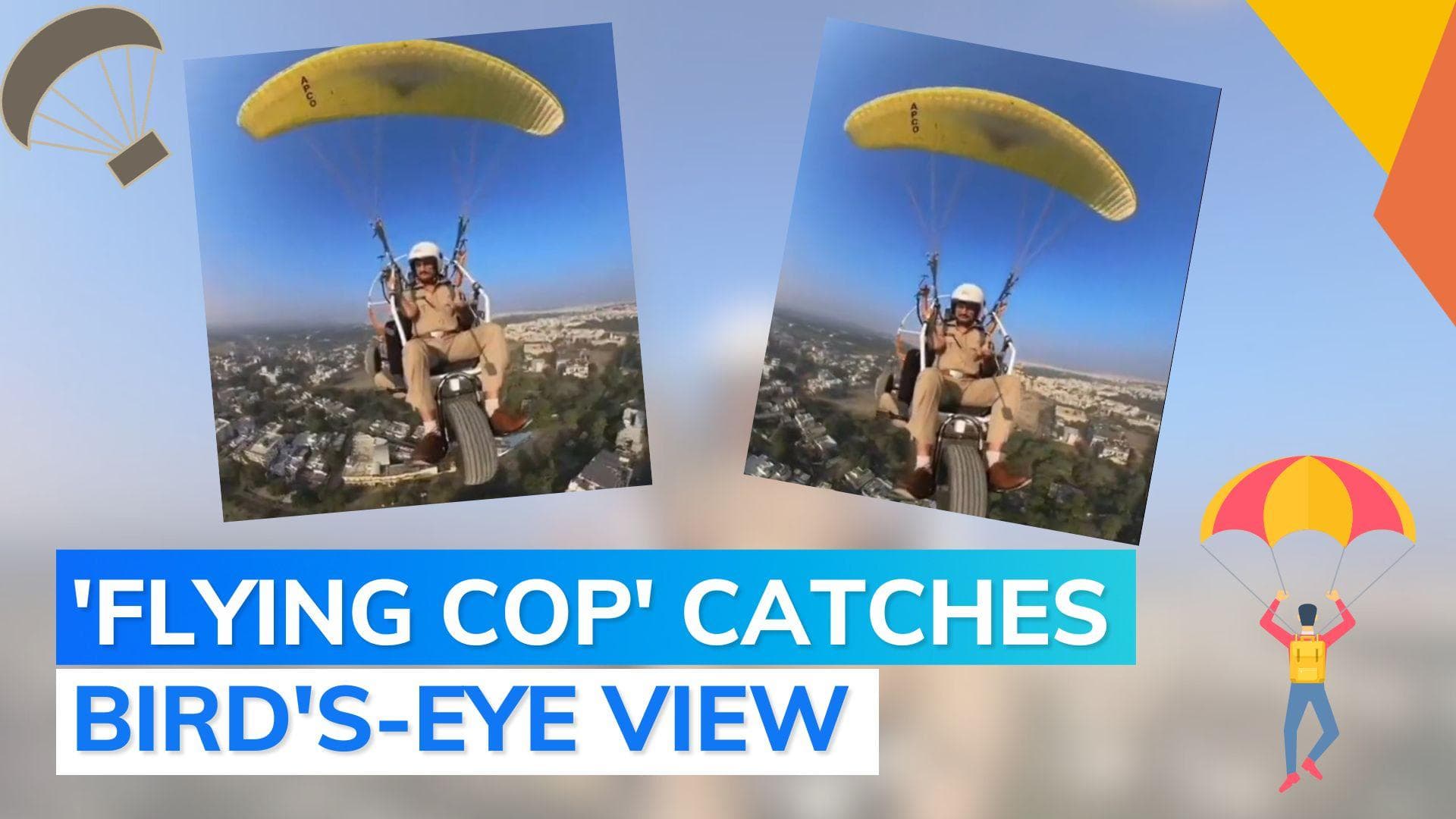 Gujarat cop paraglides to monitor 'Lili Parikrama' in Junagadh, video goes viral