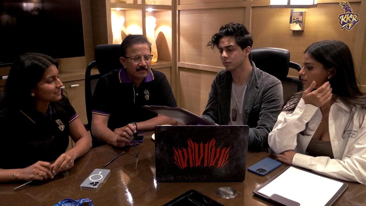 Viral pics of Aryan Khan, Suhana Khan filling in for dad Shah Rukh Khan at an IPL pre-auction event