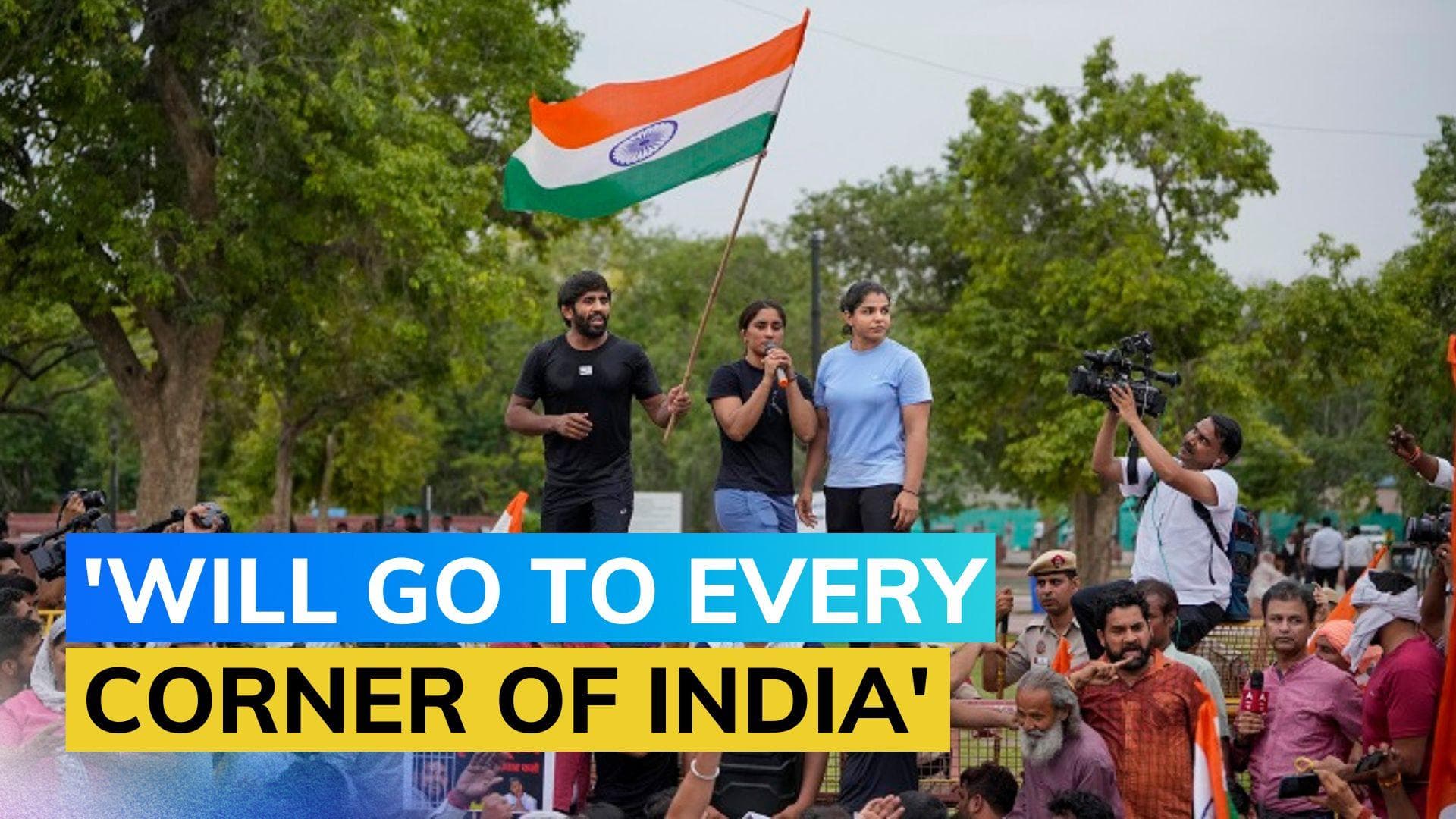 Protesting wrestlers hold candlelight march at India Gate