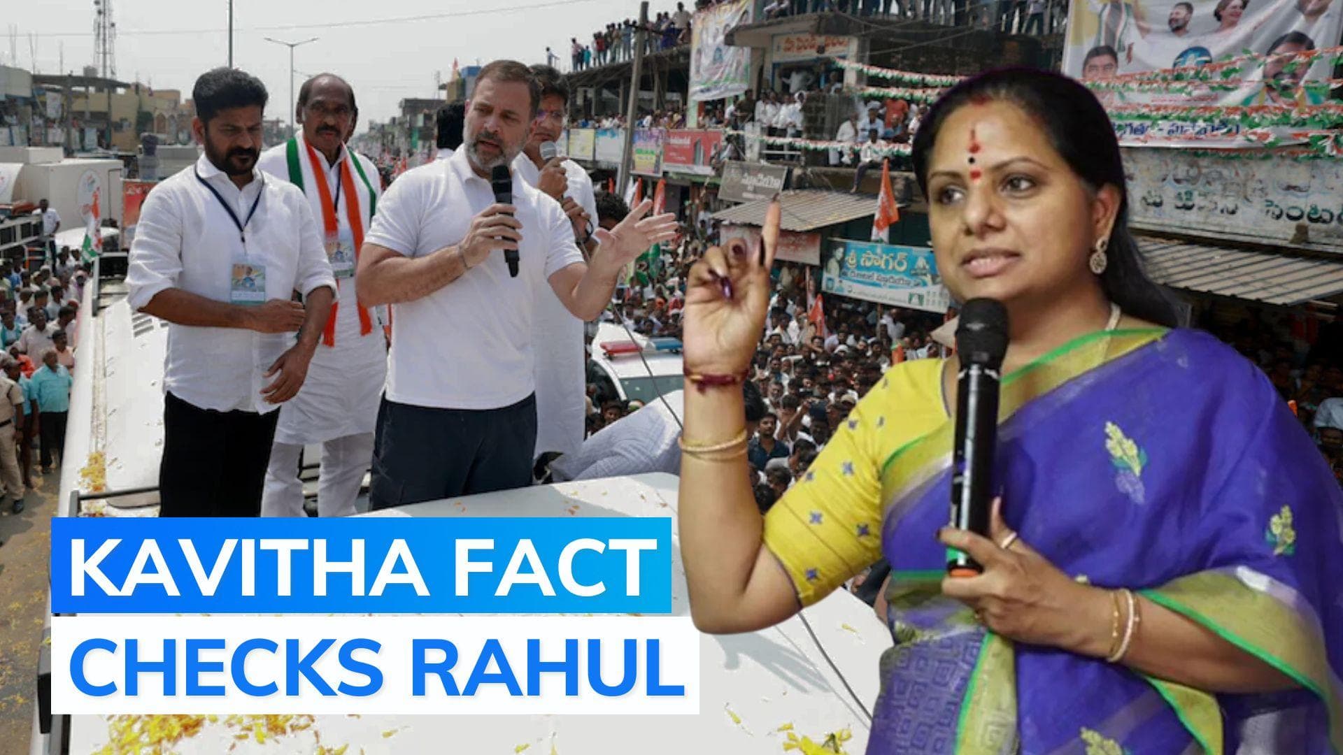 Telangana Assembly election: Rahul credits mother for state creation, Kavitha comes in father's support