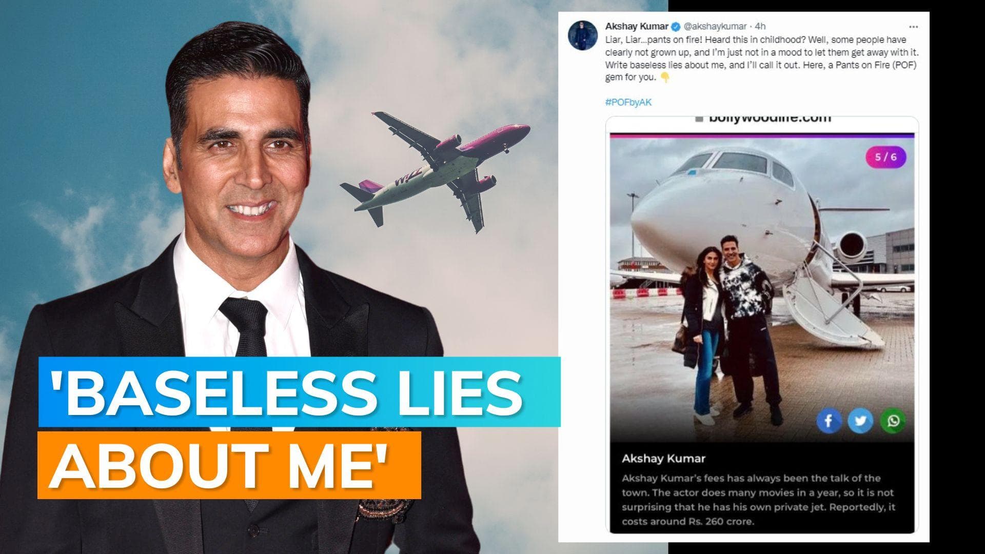 Akshay Kumar shuts down rumours of owning a private jet worth ₹ 260 crore  