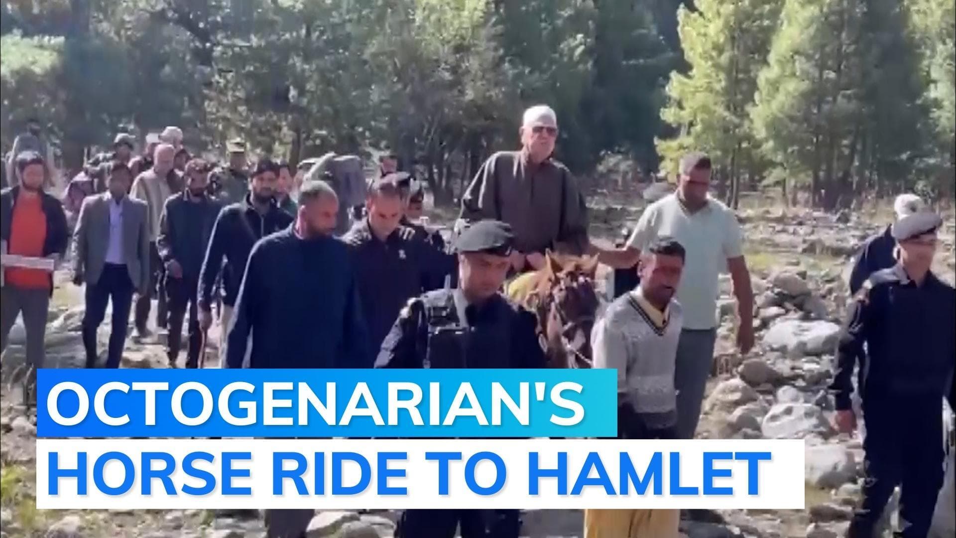 Video: 84-year-old NC chief Farooq Abdullah reaches remote village on horseback