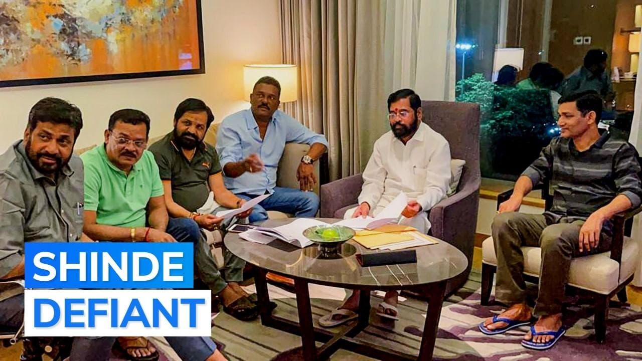 WATCH | Inside visuals of Sena leader Eknath Shinde from Guwahati hotel