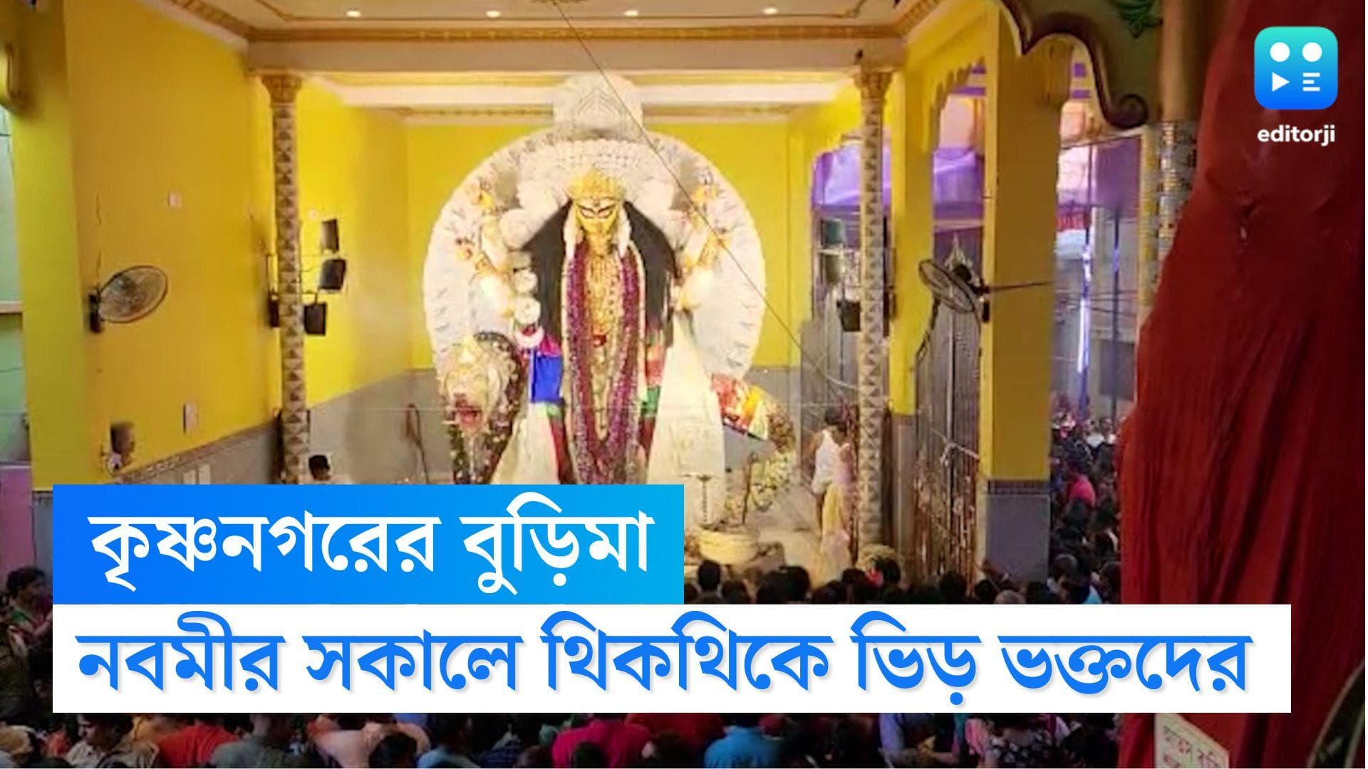 Jagadhatri Puja 2022 : নবমীর সকালে থিকথিকে ভিড়,২৫০ বছরে কৃষ্ণনগরের 'বুড়িমা'-র পুজো