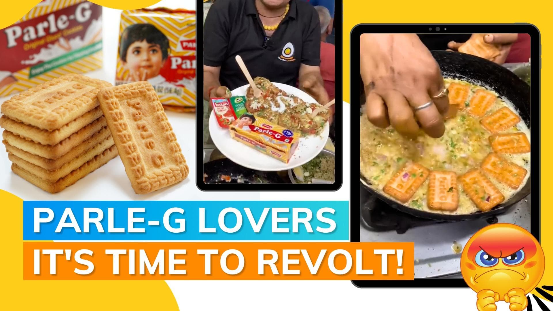 Street food vendor mixing omelette with Parle-G biscuits baffles netizens, ask 'just why'