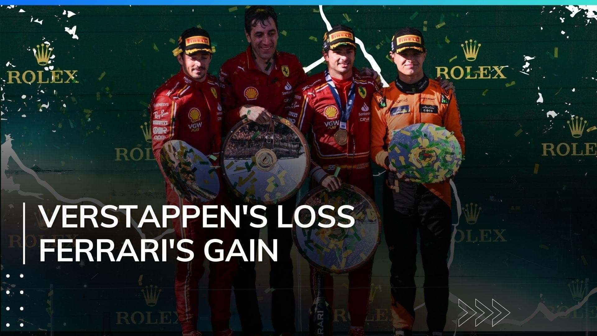 Australian Grand Prix: Carlos Sainz Jr. wins, Ferrari's first 1-2 finish in two years