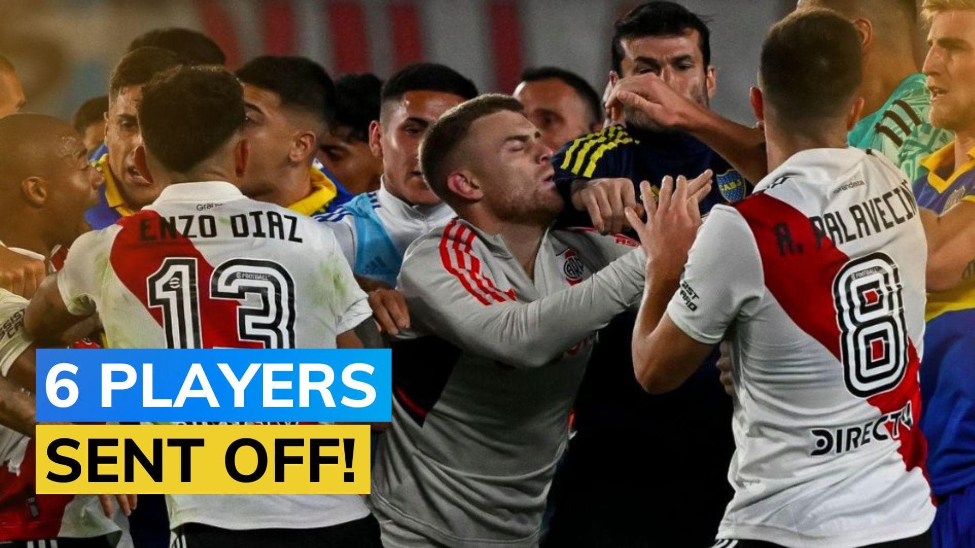 WATCH: Mass brawl in Argentine Superclasico between River Plate & Boca Juniors