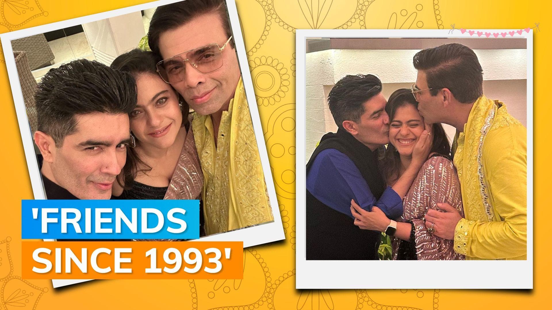 Manish Malhotra shares an adorable post featuring bffs Kajol and Karan Johar; actor reacts