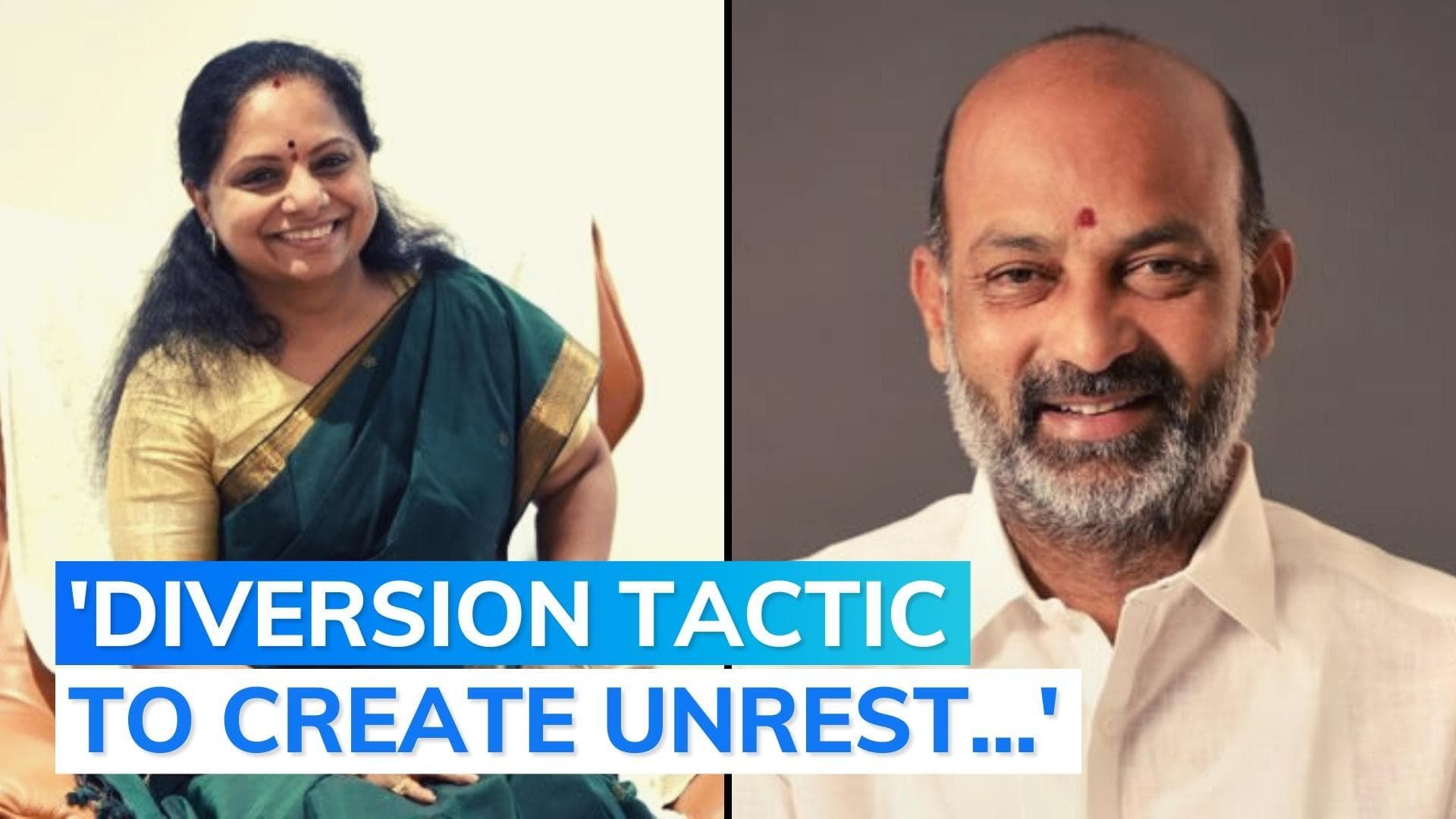 BRS workers protest against Telangana BJP chief's derogatory remarks on Kavitha