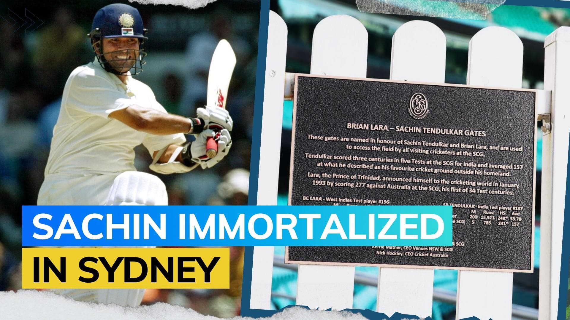 Sydney Cricket Ground unveils Tendulkar Gate to mark Sachin's 50th birthday