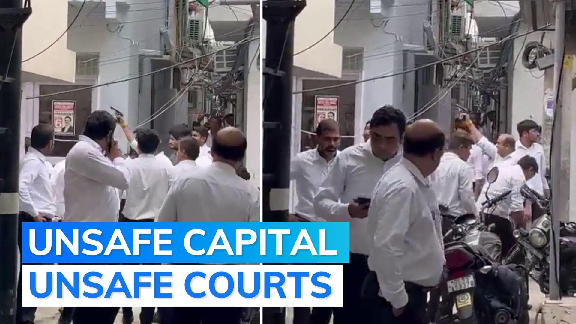 On camera: firing at Delhi's Tis Hazari court after altercation between lawyers