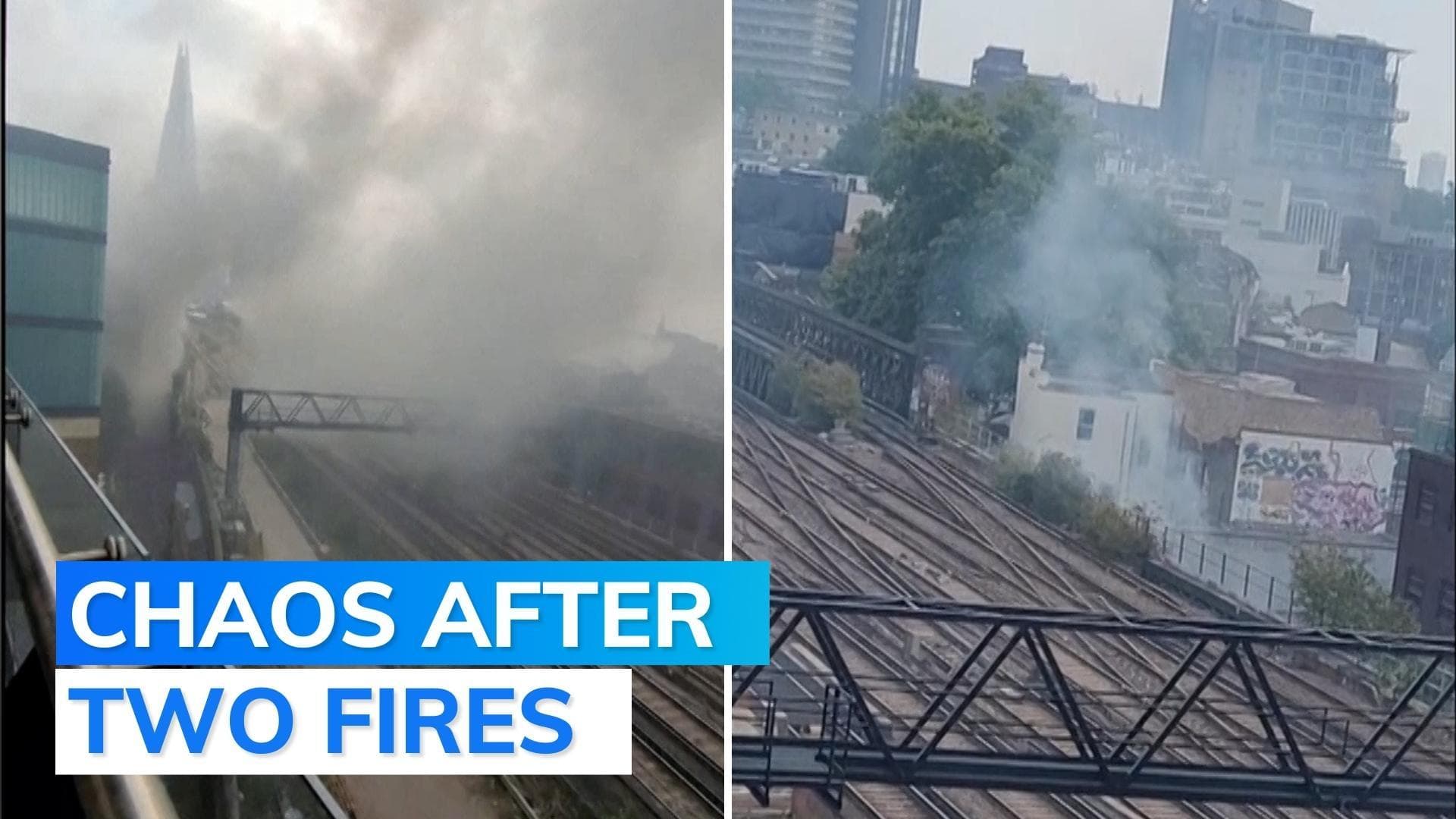 Fire near London bridge causes major travel disruption