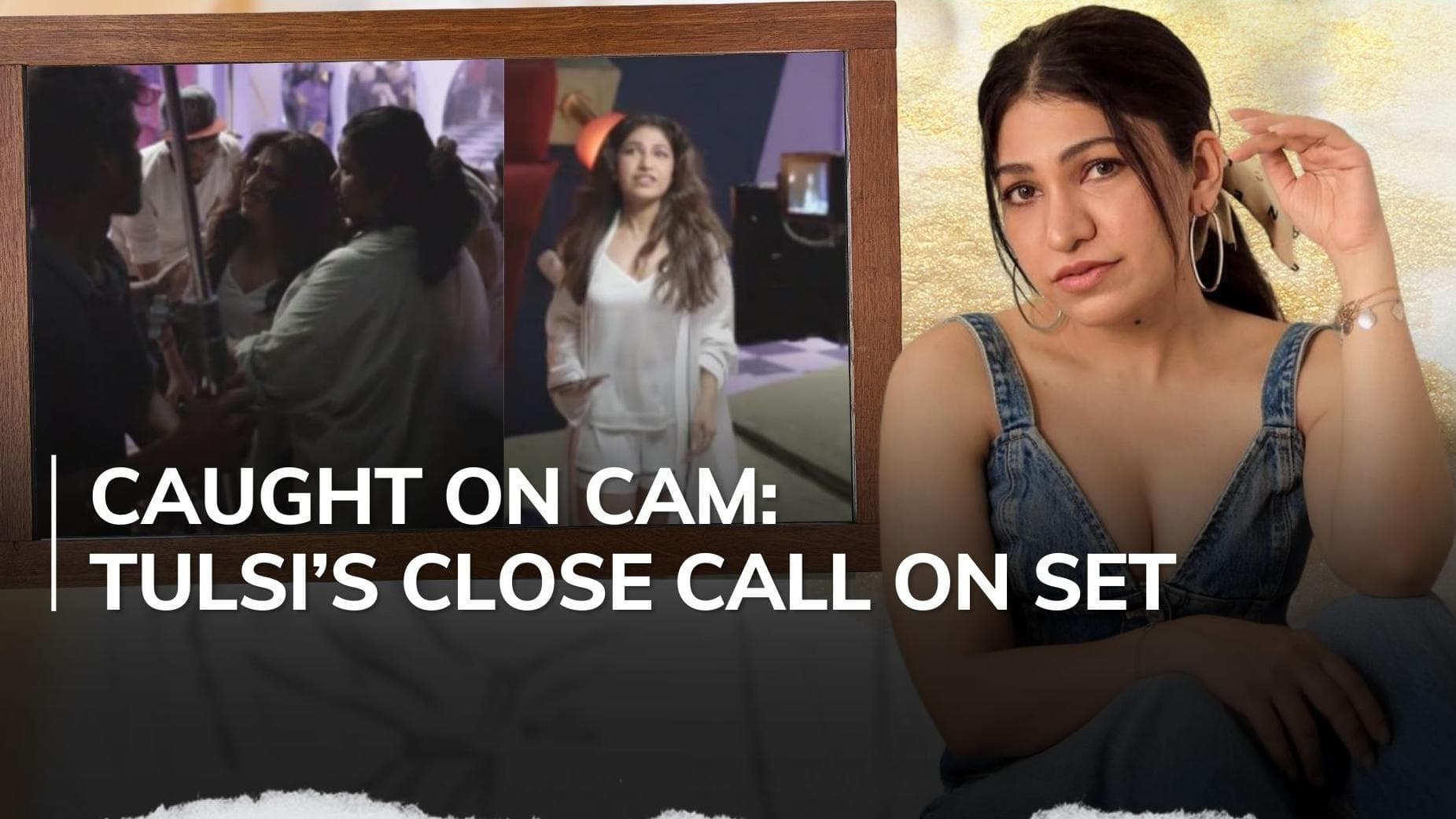 Tulsi Kumar injured as heavy backdrop crashes on set—dramatic music video moment!