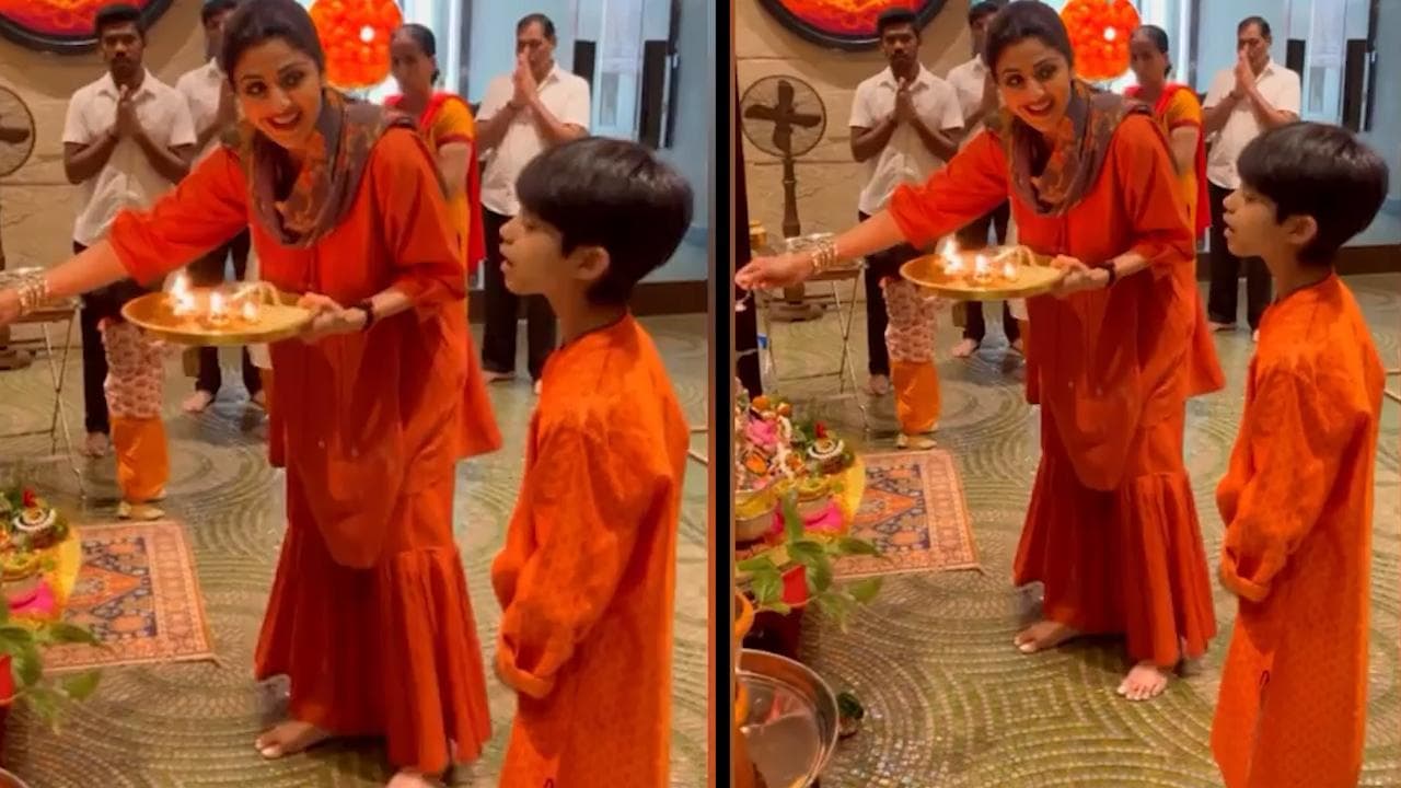 Watch! Shilpa Shetty and her kids perform Navaratri puja together, Raj Kundra missing